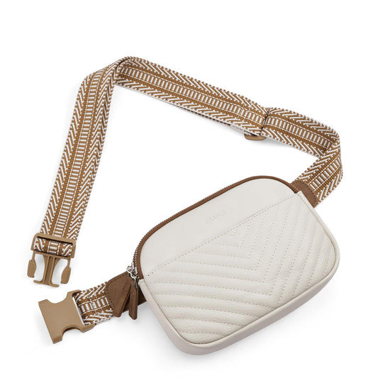 CLUCI - Riñonera para mujer, mini bolso cruzado en todas partes, correa ajustable, piel vegana, riñonera para mujer, A-1 Beige, Una talla