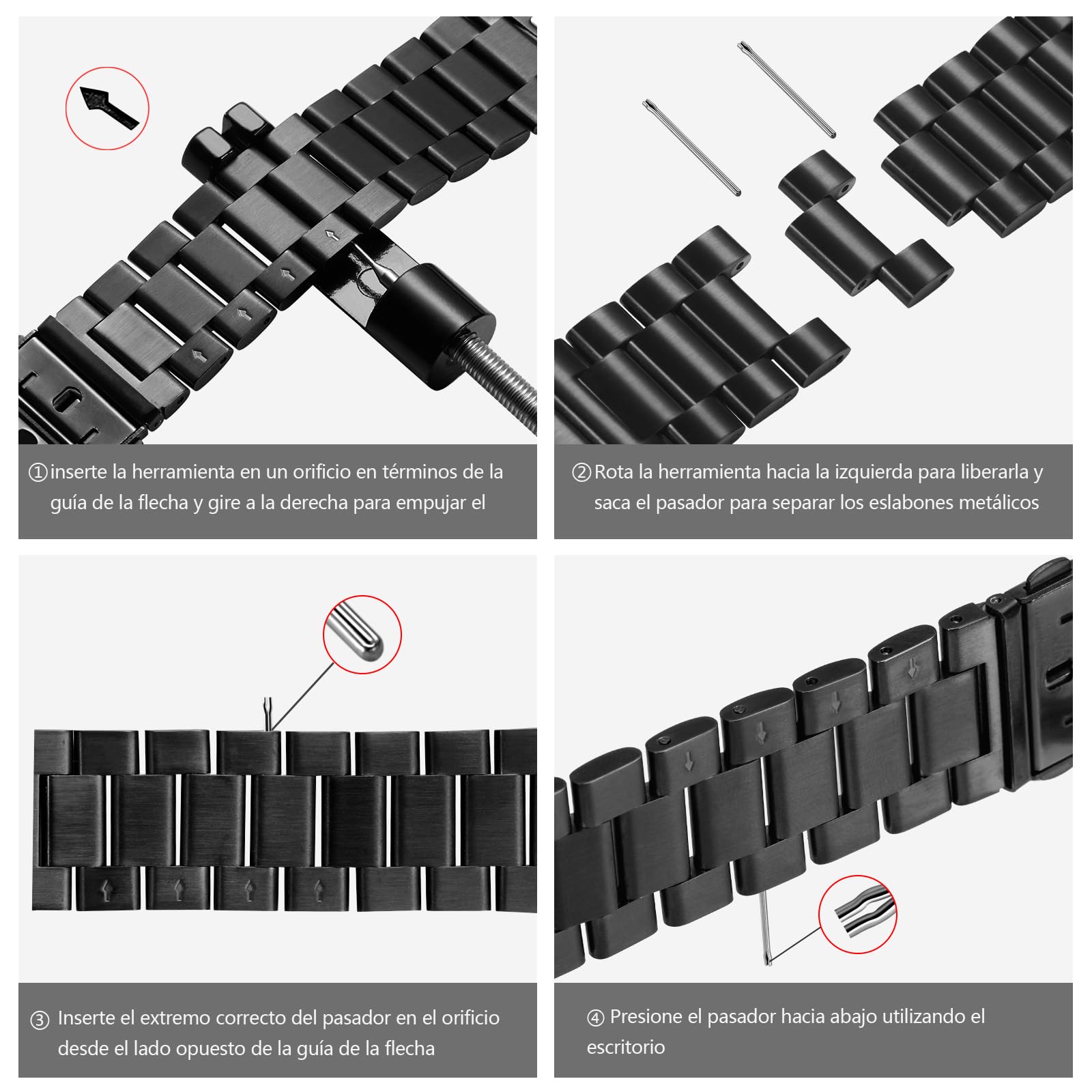 GEAK Compatible con Correa Apple Watch 42mm 44mm 45mm 49mm 41mm 40mm 38mm hombres y mujeres, Metal de Acero Inoxidable Correas para Apple Watch SE iWatch Series 9 8 7 6 5 4 3 2 1 Ultra