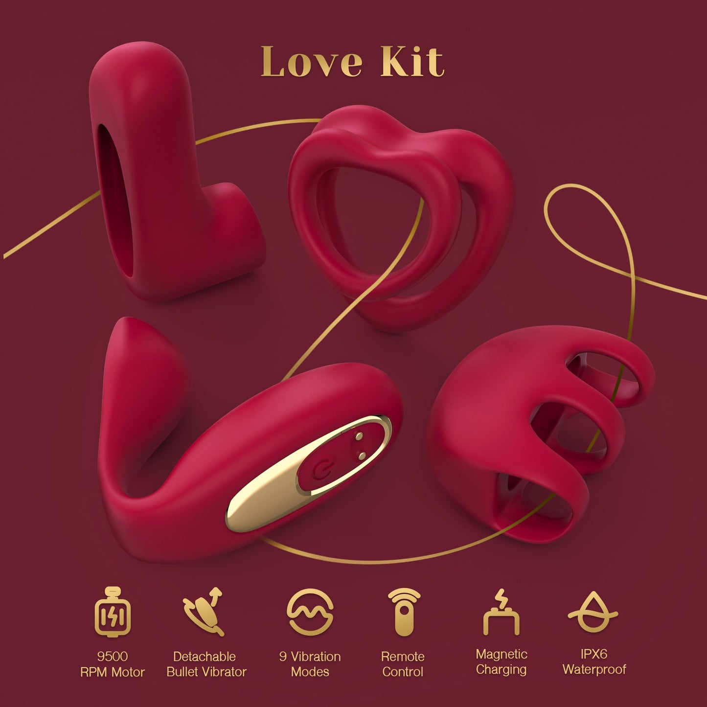 Kit Vibrador Tracy's Dog Versátil Juego para Adultos con Control Remoto para Mujeres y Parejas