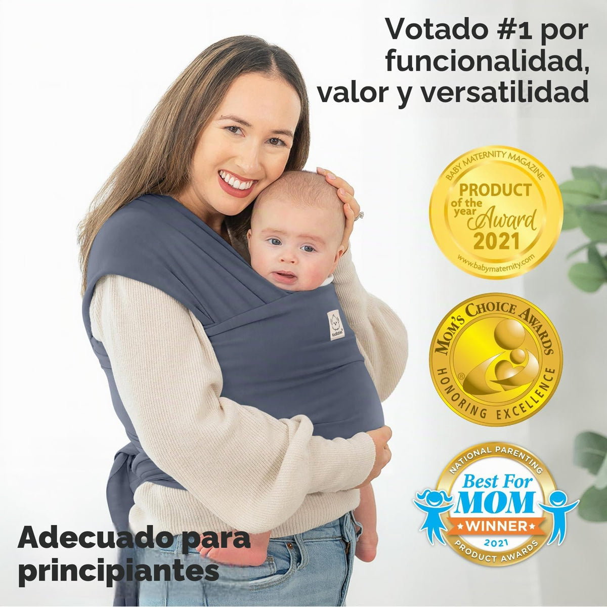 KeaBabies Portabebés Envoltura - Todo en 1 Portabebés Original para Recién Nacidos a Niños Pequeños, Fácil de Usar, Sin Manos, Para un Vínculo, Ligero, Transpirable (Cuervo), Por mes