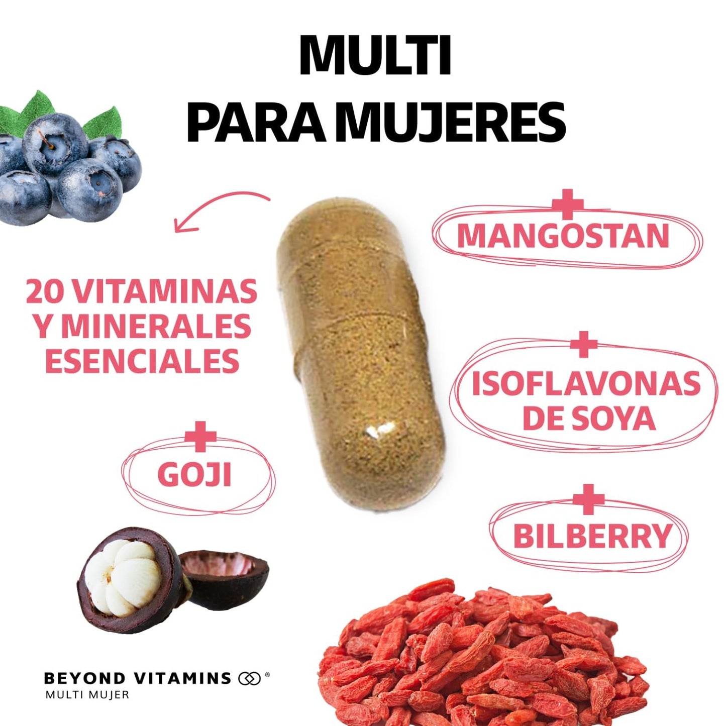 Suplemento Multivitamínico para Mujer con Vitamina D3, E y Biotina en Cápsulas शाध्यक्षपूर्वींpliepro