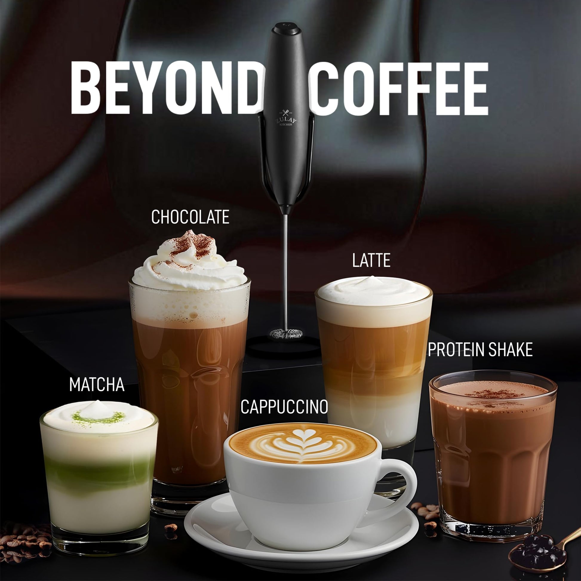 Espumador de Leche Zulay Executive Series Ultra Premium Plateado con Soporte Mejorado para Café