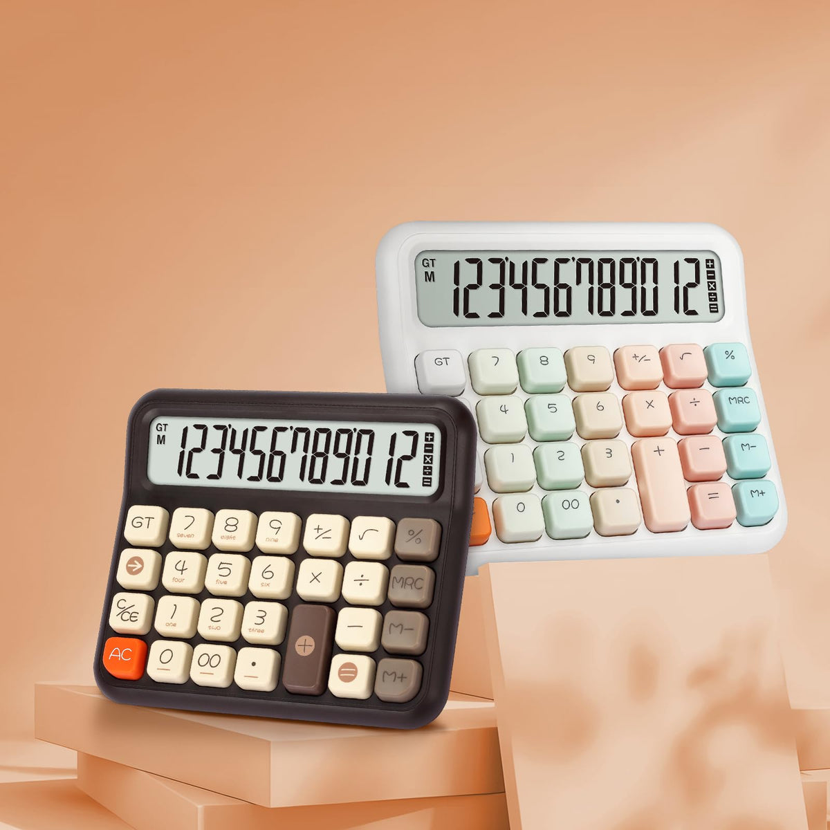 Calculadora de Escritorio pendancy Rosa Pantalla LCD Extra Grande para Oficina, Escuela, Uso Doméstico
