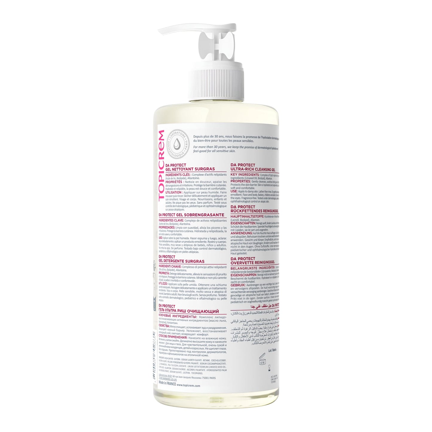 Topicrem DA Gel Limpiador rostro y cuerpo - Piel atópica - 500 ml
