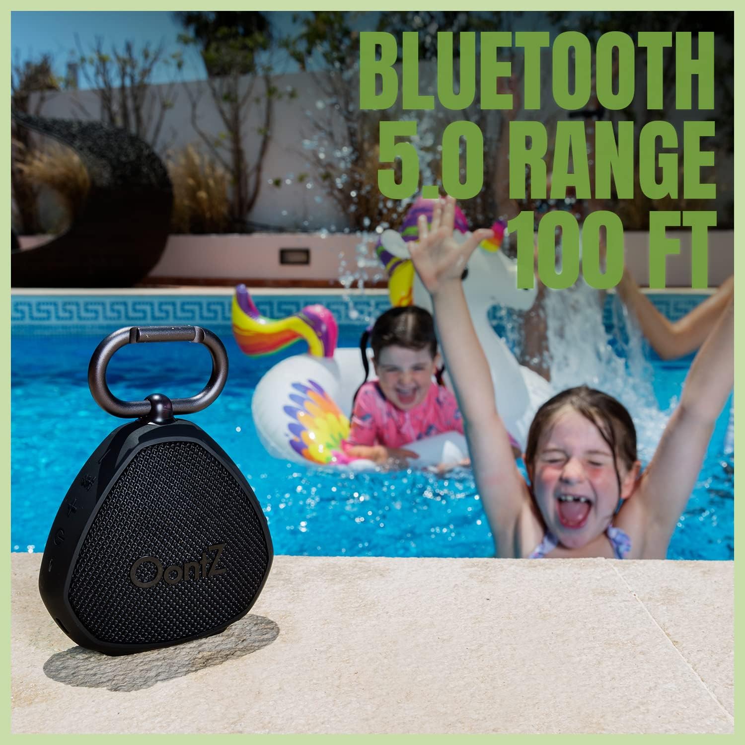 OontZ - Altavoz Bluetooth inalámbrico portátil con mosquetón, 12 W IPX7 Impermeable al Aire última intervensión