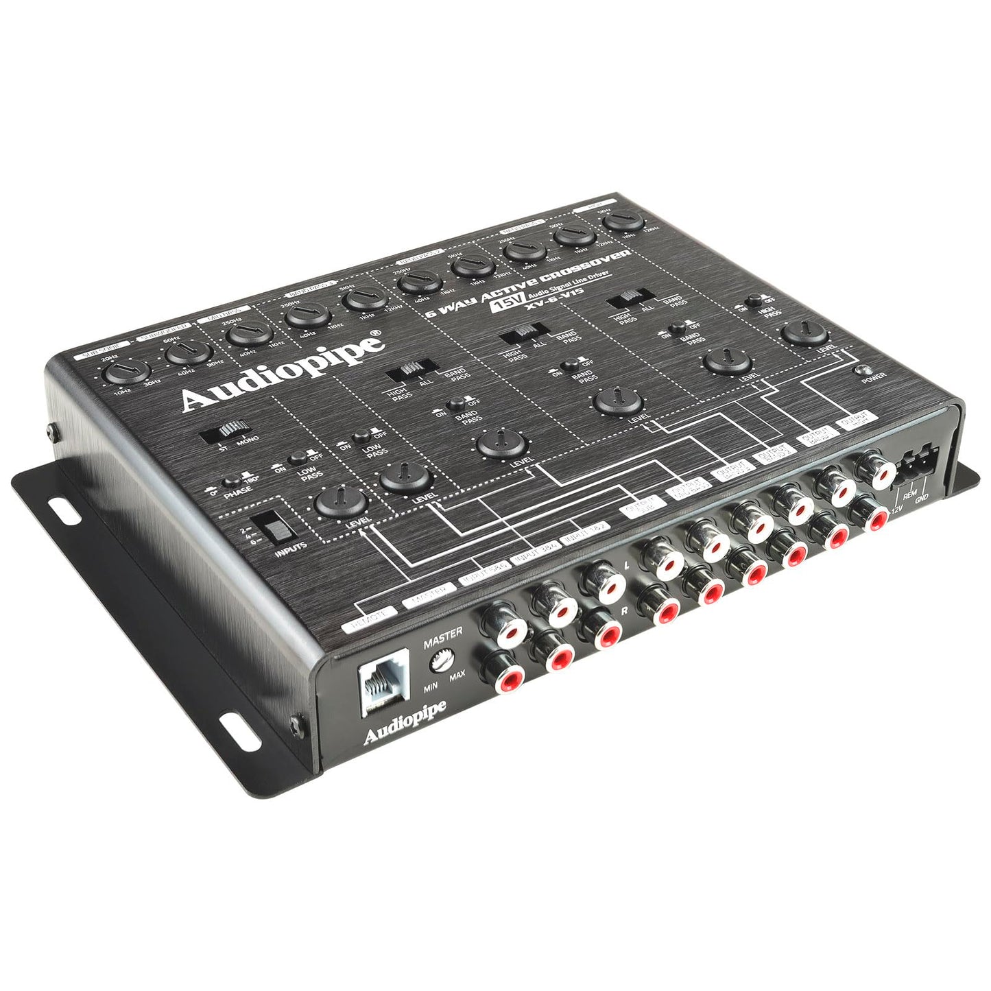 Audiopipe XV-6-V15 Crossover de Audio 6 Vías, 8 Entradas, 12 Salidas, Negro