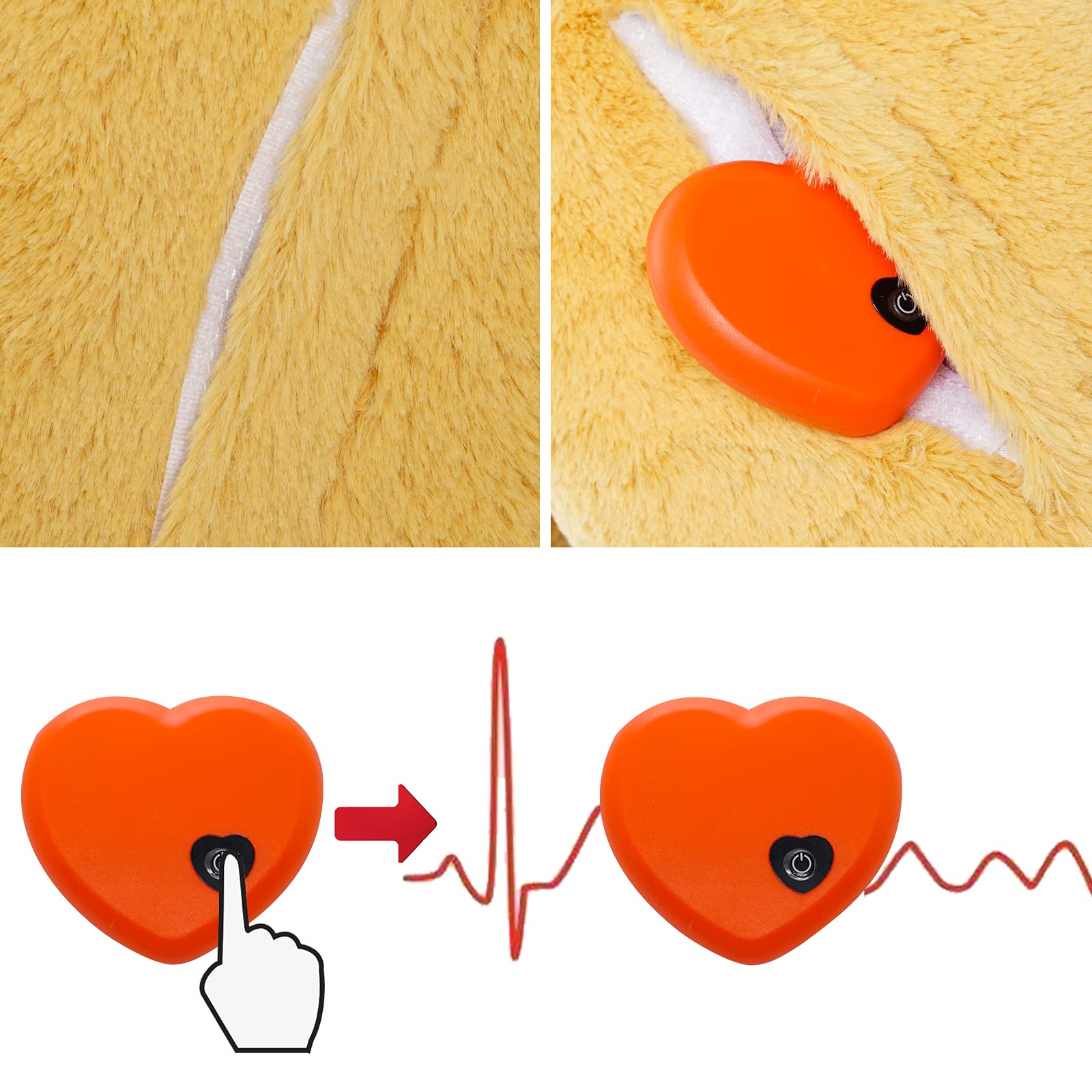 HonourHope Juguete de latido para perro para aliviar la ansiedad, juguete de peluche suave para mascotas calmante cachorro, juguete de ayuda para entrenamiento de comportamiento, almohada para cachorros, gatos, gatos, mascotas - Perro