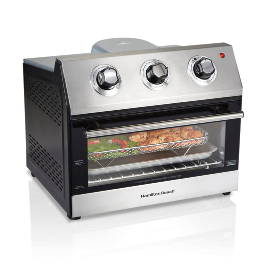 Horno digital con Freidor con Aire 31222 Hamilton Beach/1800 watts de potencia/ 5 funciones de uso/Temporizador/Capacidad de una pizza de 30 cm