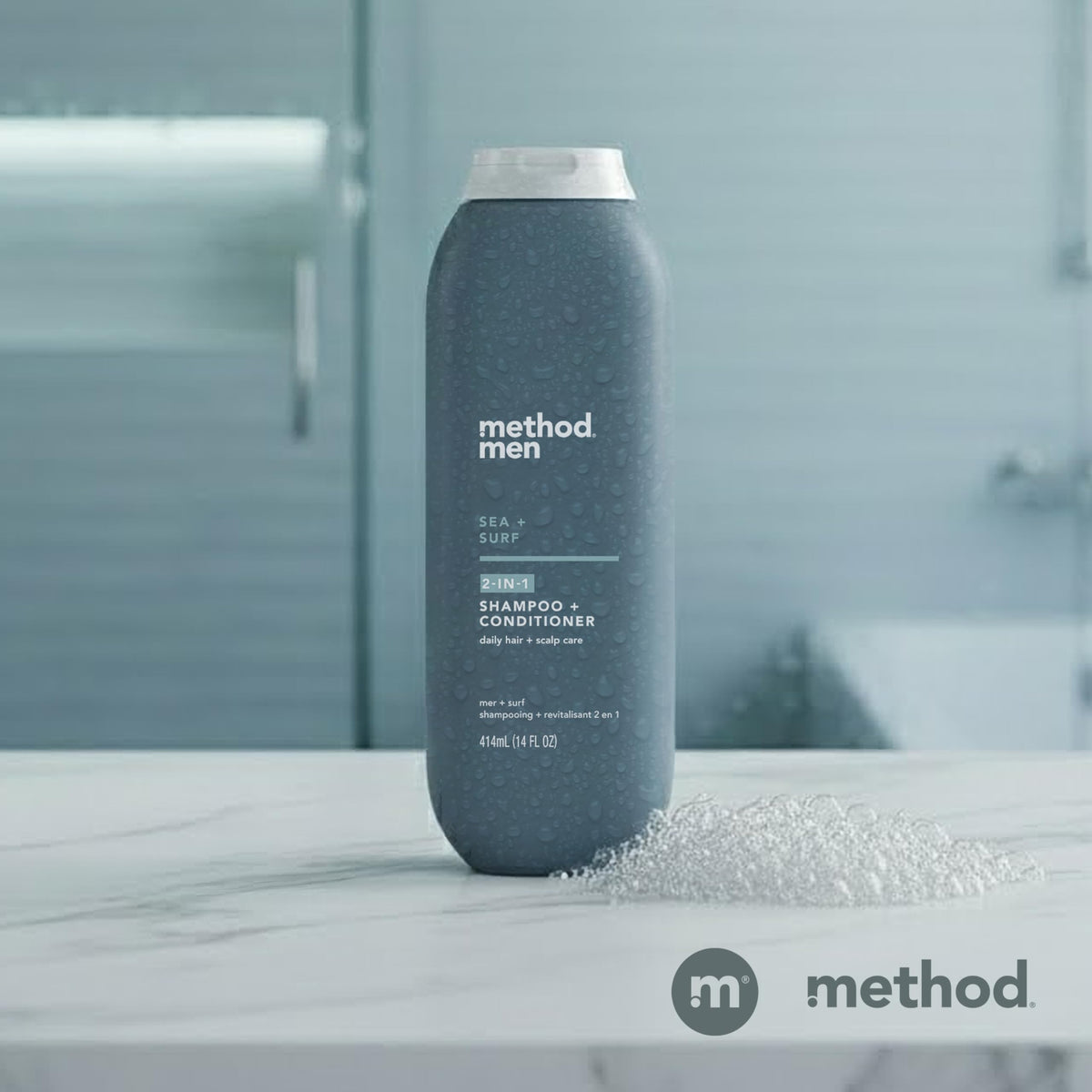Method Champú 2 en 1 para hombre + acondicionador, mar + surf, 14 oz.