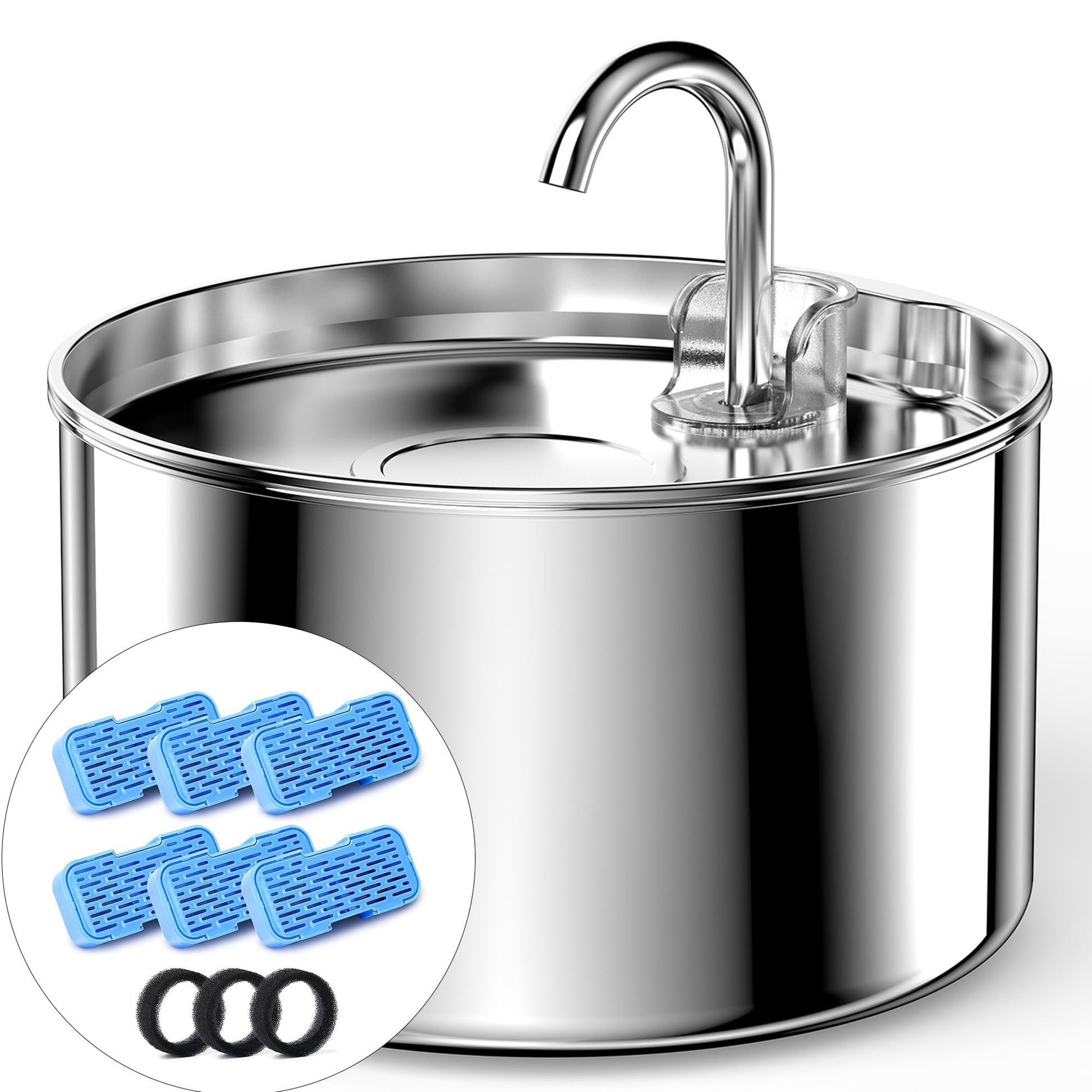 Fuente de Agua AOOGITF Acero Inoxidable Ultra Silenciosa 72 Onzas para Gatos