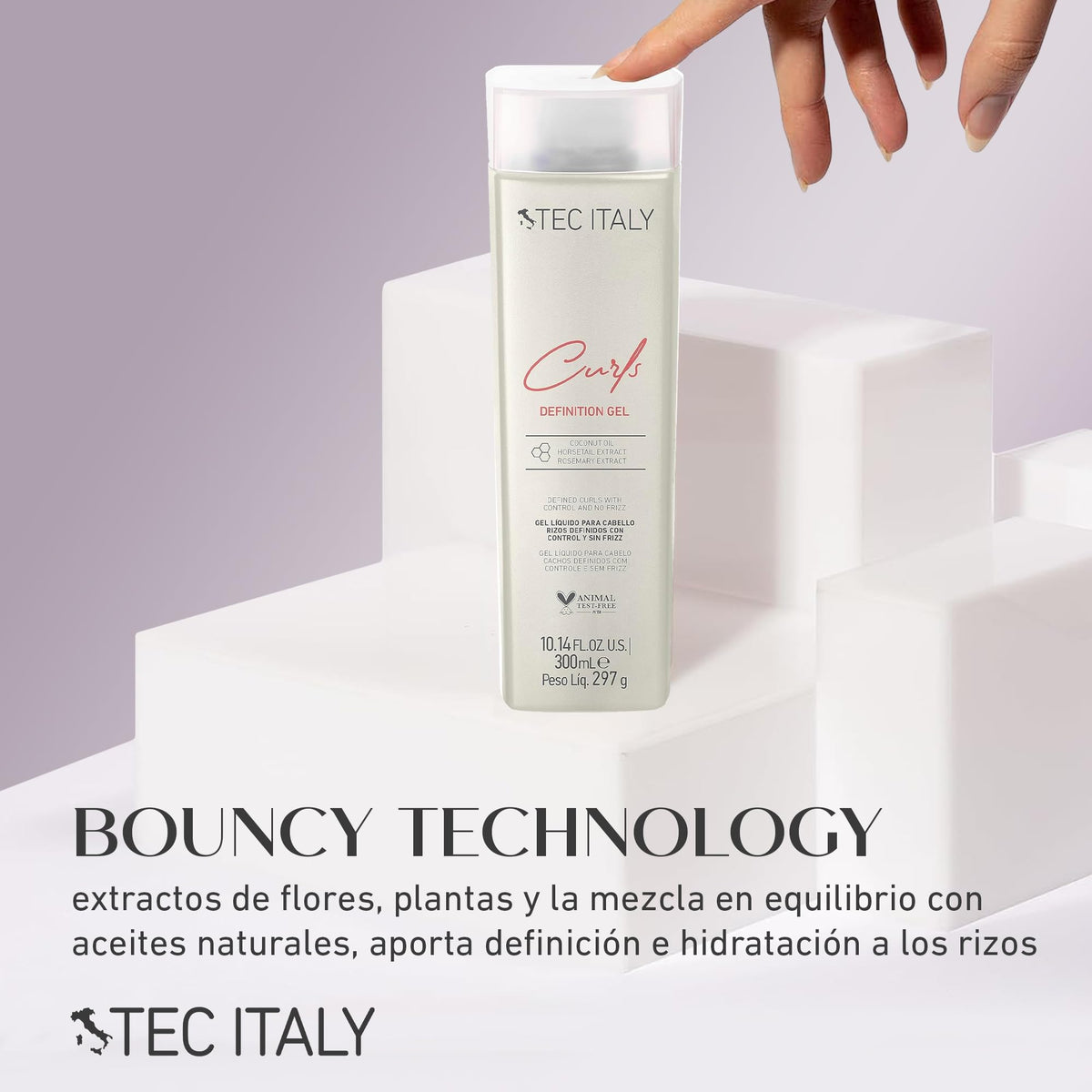 TEC ITALY Curls Gel Definition Define Rizos Fijación Media Antifrizz 300 ml