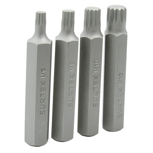 Juego de Puntas Bristol Surtek 1/2 Pulgadas Hexágono, 4 Piezas