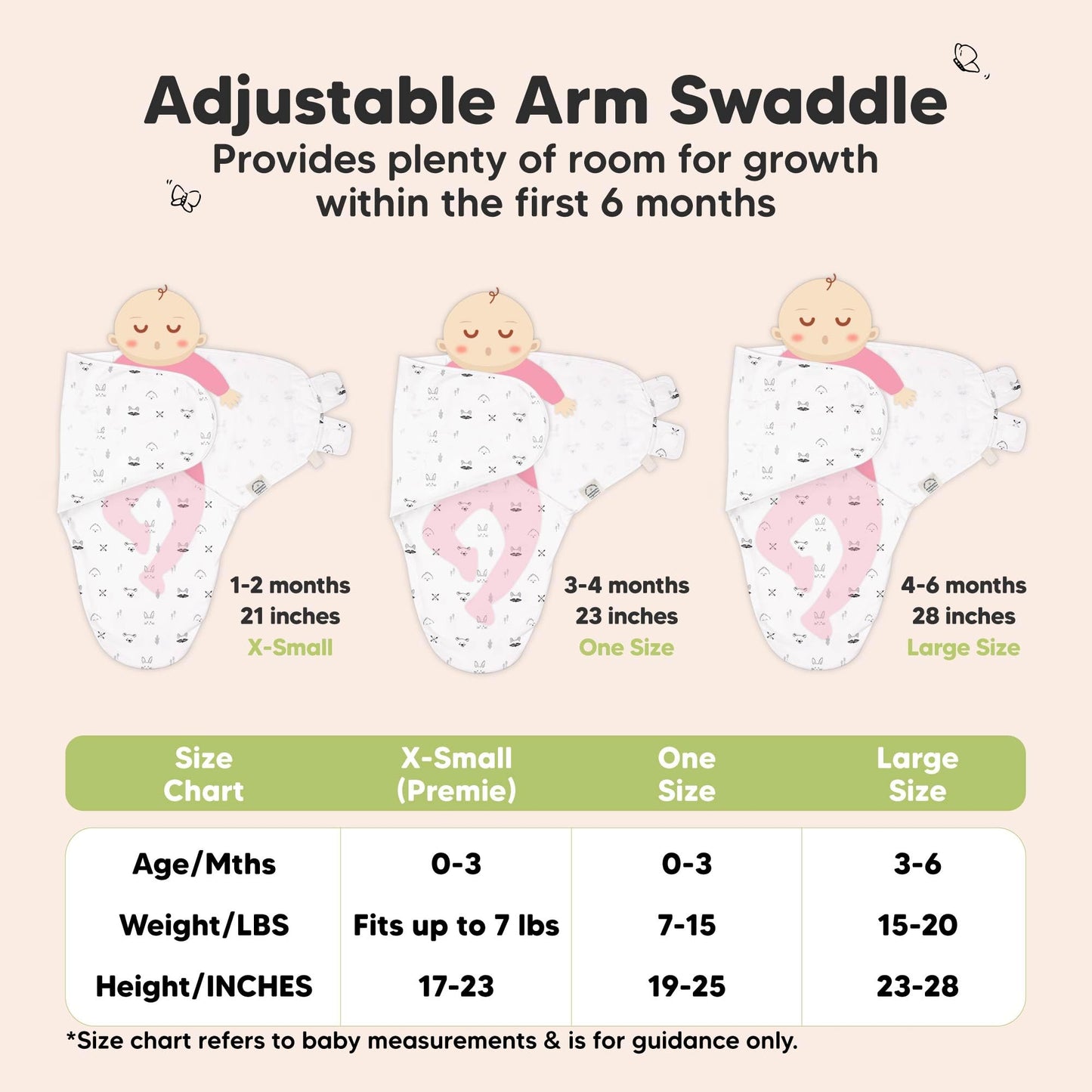 KeaBabies 3-Pack Organic Baby Swaddle Sleep Sacks - Pañuelos para bebés 0-3 Meses, Bebé, Niños, Niño suave y confortable Niño Nórdico