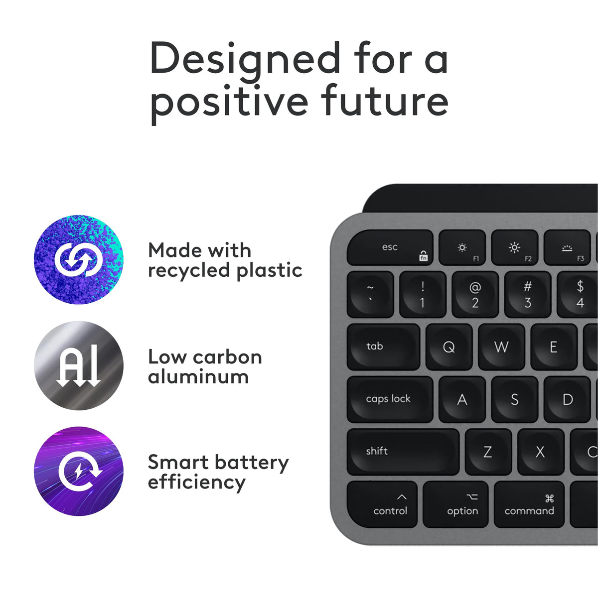 Teclado inalámbrico Logitech MX Keys S gris escritura precisa para MacBook e iMac