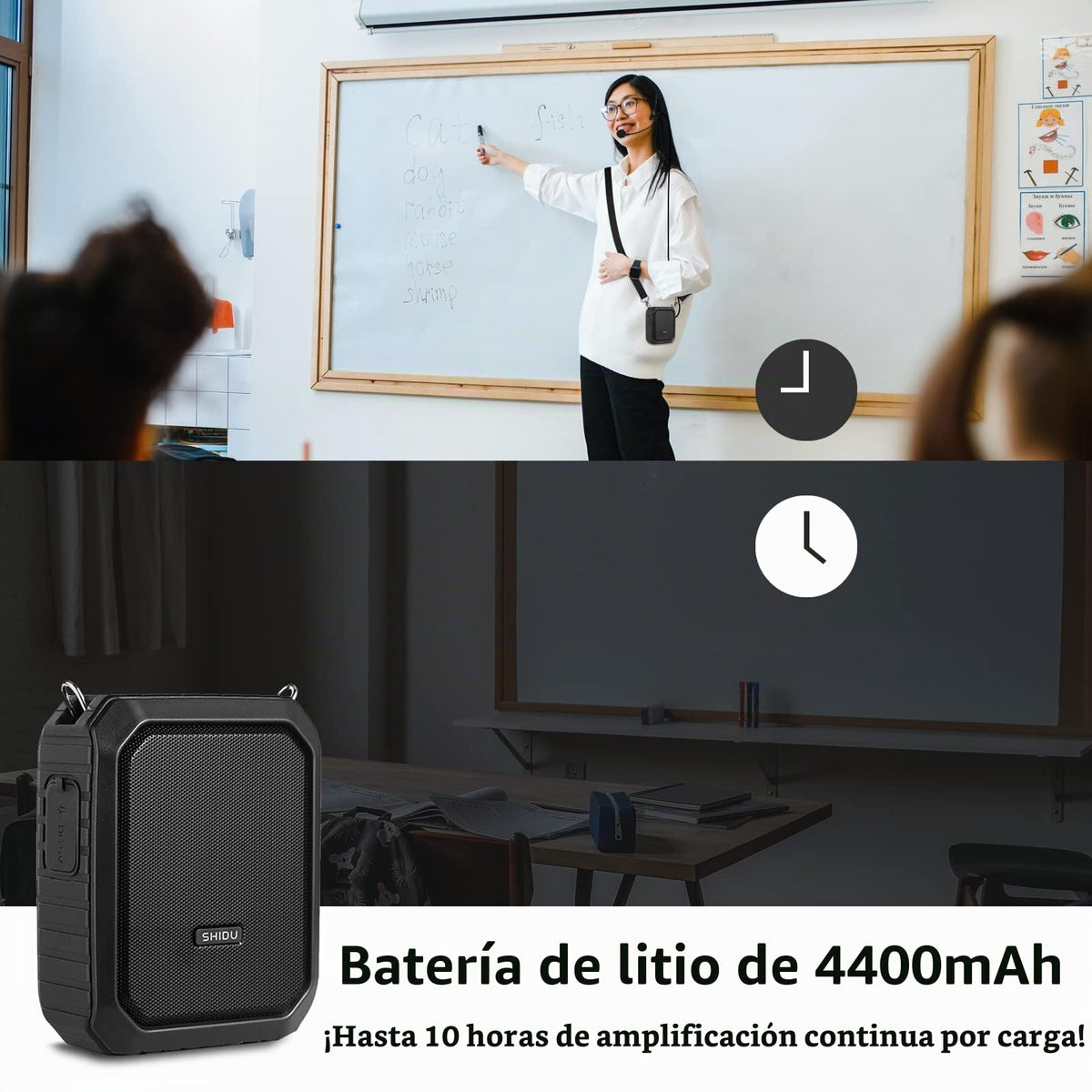 Amplificador de Voz Personal Portátil Impermeable con Micrófono y Banda para la Cintura 18W para Profesores