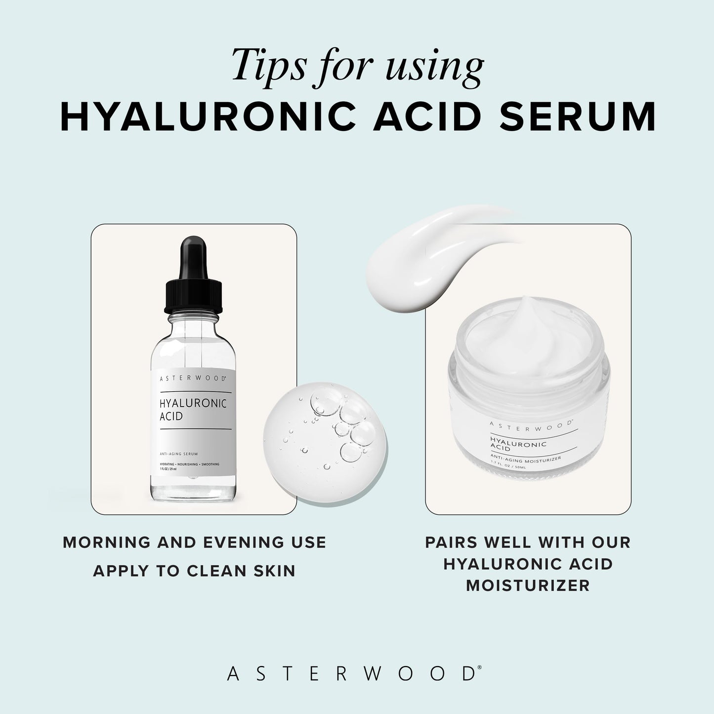 Asterwood Naturals- Ácido Hialurónico Sérum 30 ml - Hidratante y Nutritivo