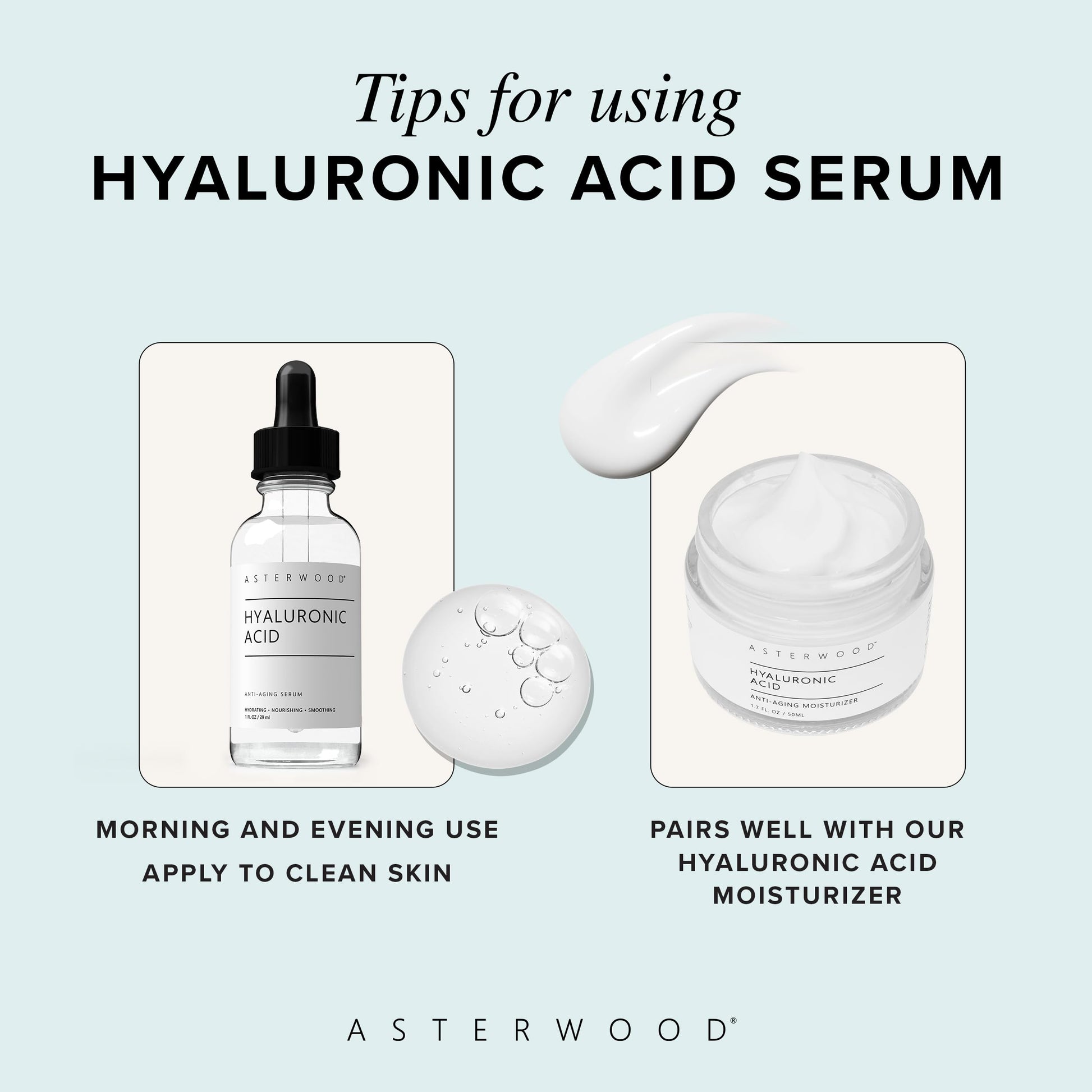 Asterwood Naturals- Ácido Hialurónico Sérum 30 ml - Hidratante y Nutritivo