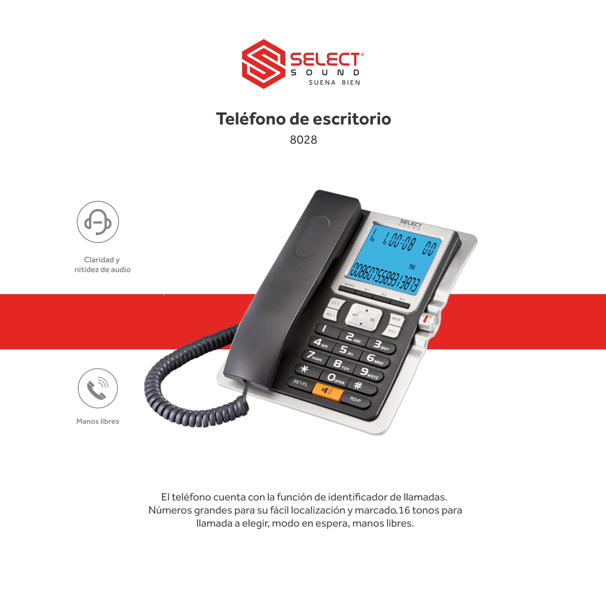 Select Sound Telefono de casa alambrico Bloqueador Llamadas teléfono Fijo