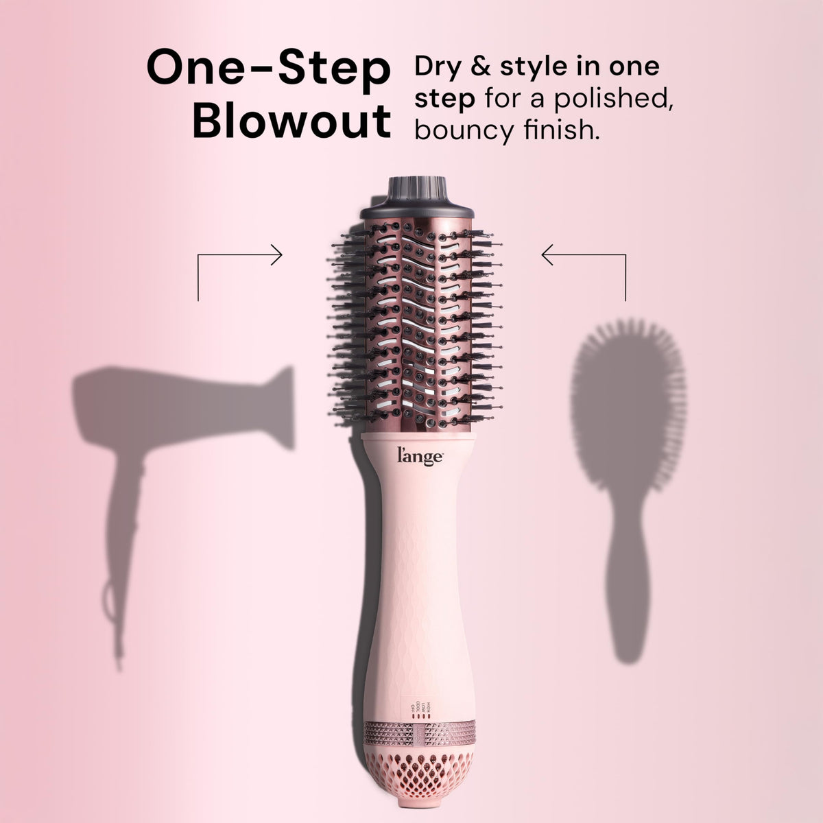 Cepillo Secador L'ANGE HAIR Titanio 2 en 1 Le Volume Ovalado Antifrizz para Cabello