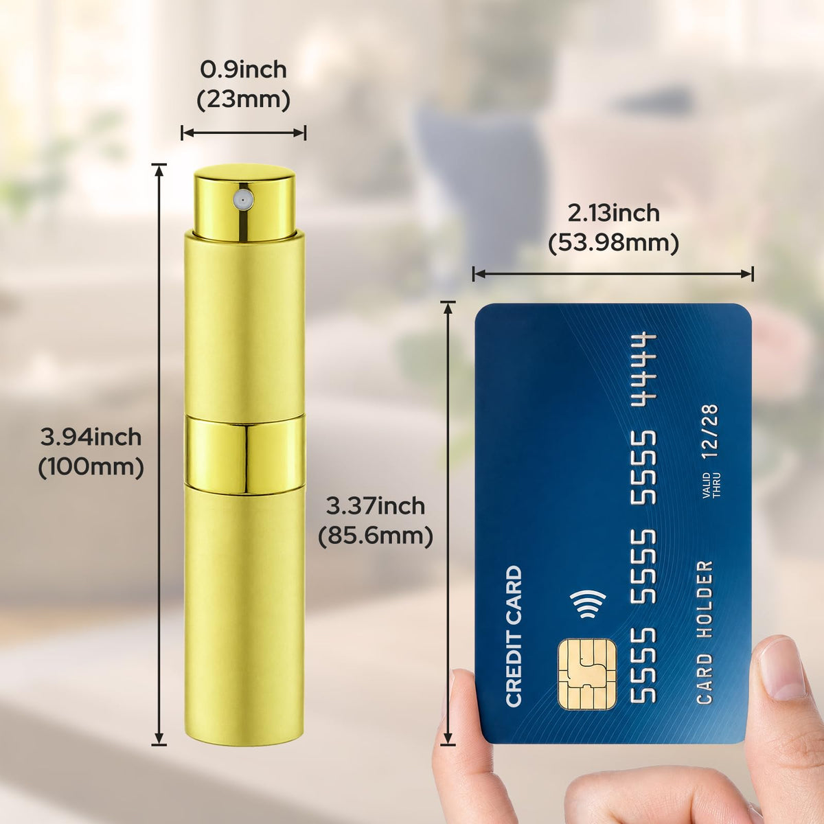 LISAPACK Botella atomizadora de perfume de 8 ml para viajes, dispensador de colonia recargable vacía, pulverizador portátil (amarillo)