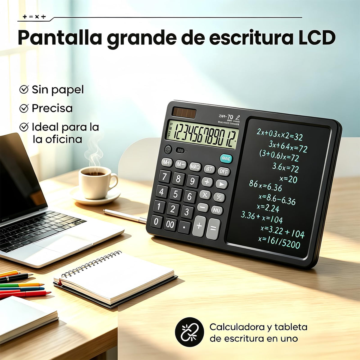 Calculadora Científica NUCLAX 2 en 1 LCD Bloc de Notas y Bolígrafo