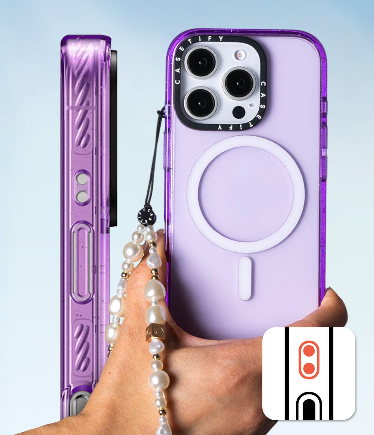 CASETiFY Impact - Funda para iPhone 14 Pro Max [4X grado militar probado contra caídas / protección contra caídas de 9 pies / compatible con Magsafe] - Ditsy Daisies - Blanco - Negro brillante