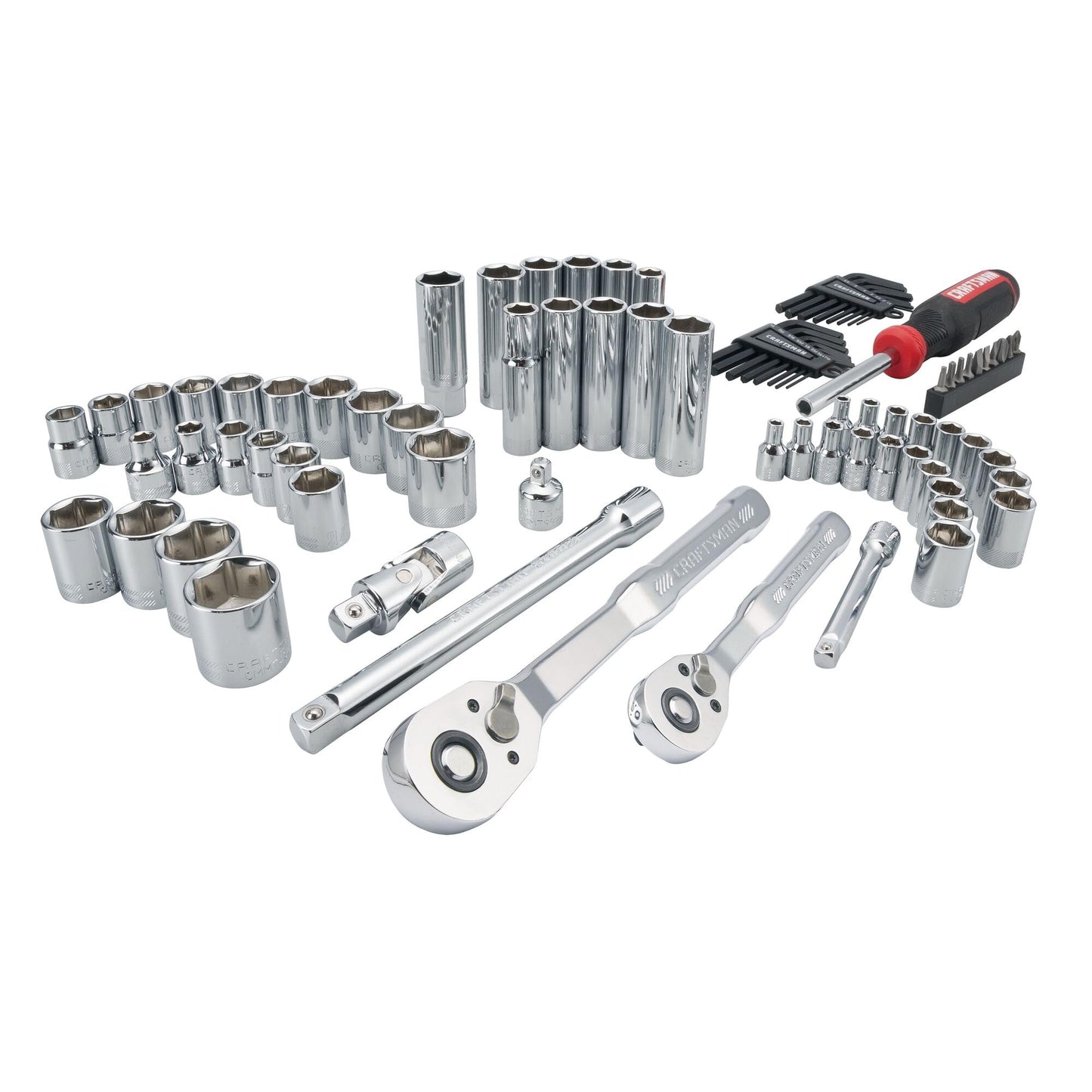 CRAFTSMAN - Juego de herramientas mecánicas, 83 piezas de herramientas manuales y zócalos SAE/métrico (CMMT12121)