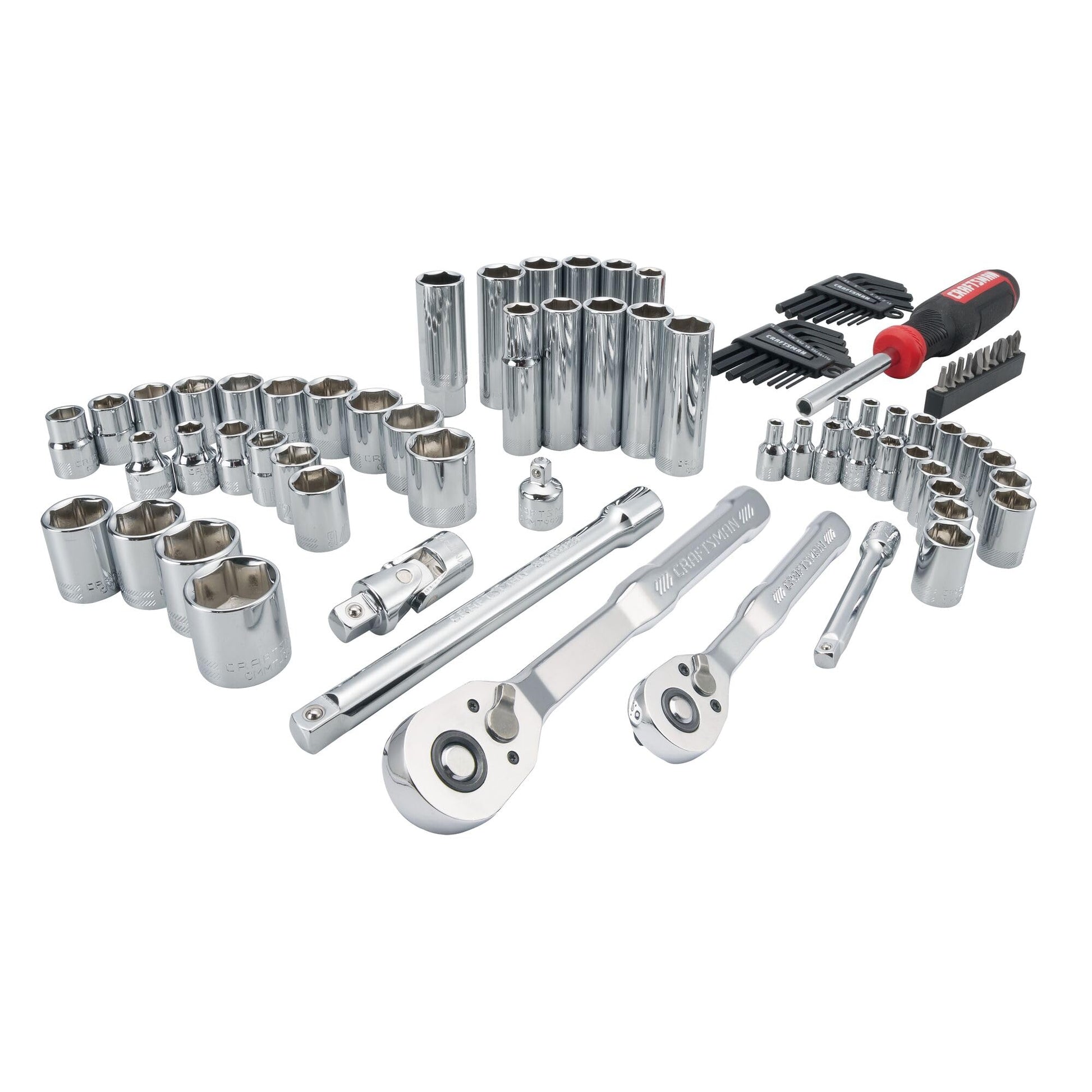 CRAFTSMAN - Juego de herramientas mecánicas, 83 piezas de herramientas manuales y zócalos SAE/métrico (CMMT12121)