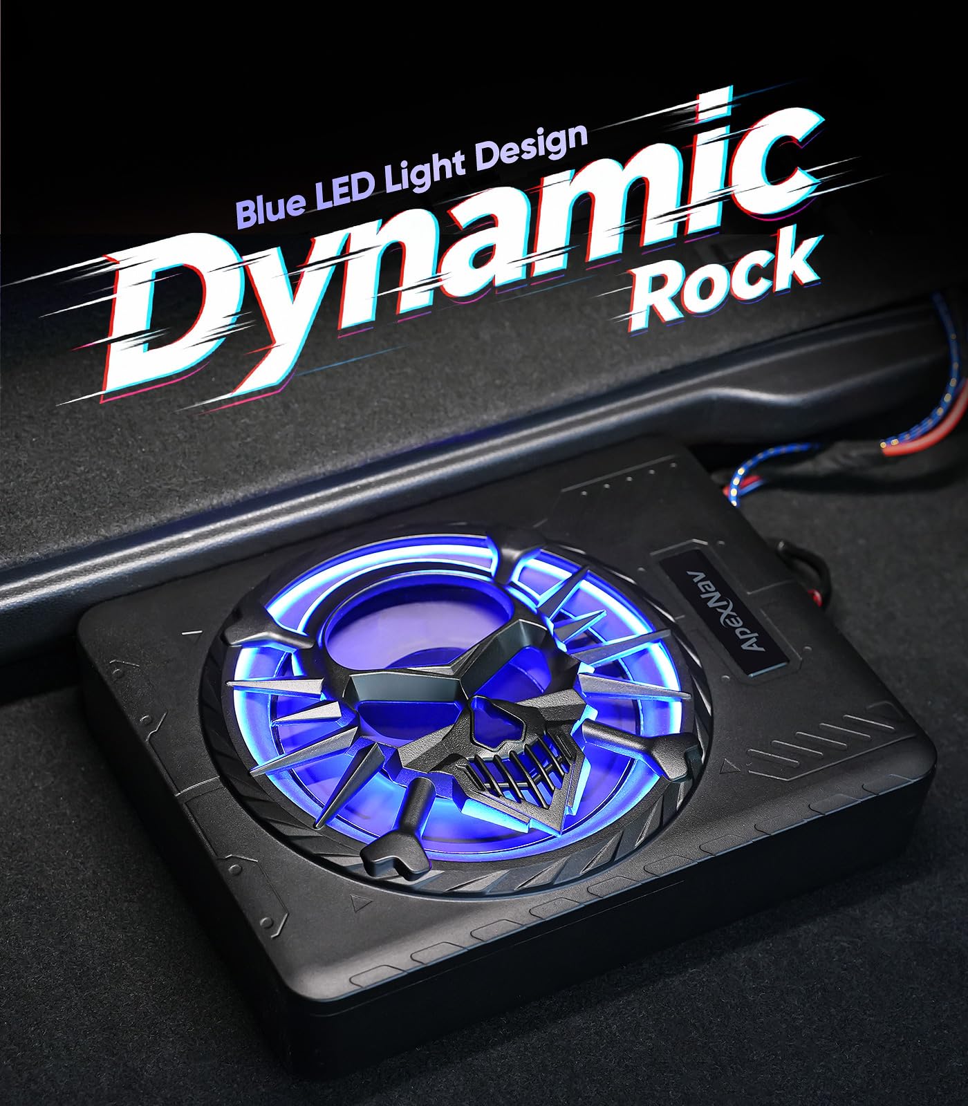 Subwoofer de 10 pulgadas y 1200 W delgado para debajo del asiento, subwoofer de audio para coche/camión y paquete de amplificador, subwoofer de graves puros con luz ambiental LED (subwoofer + kit de