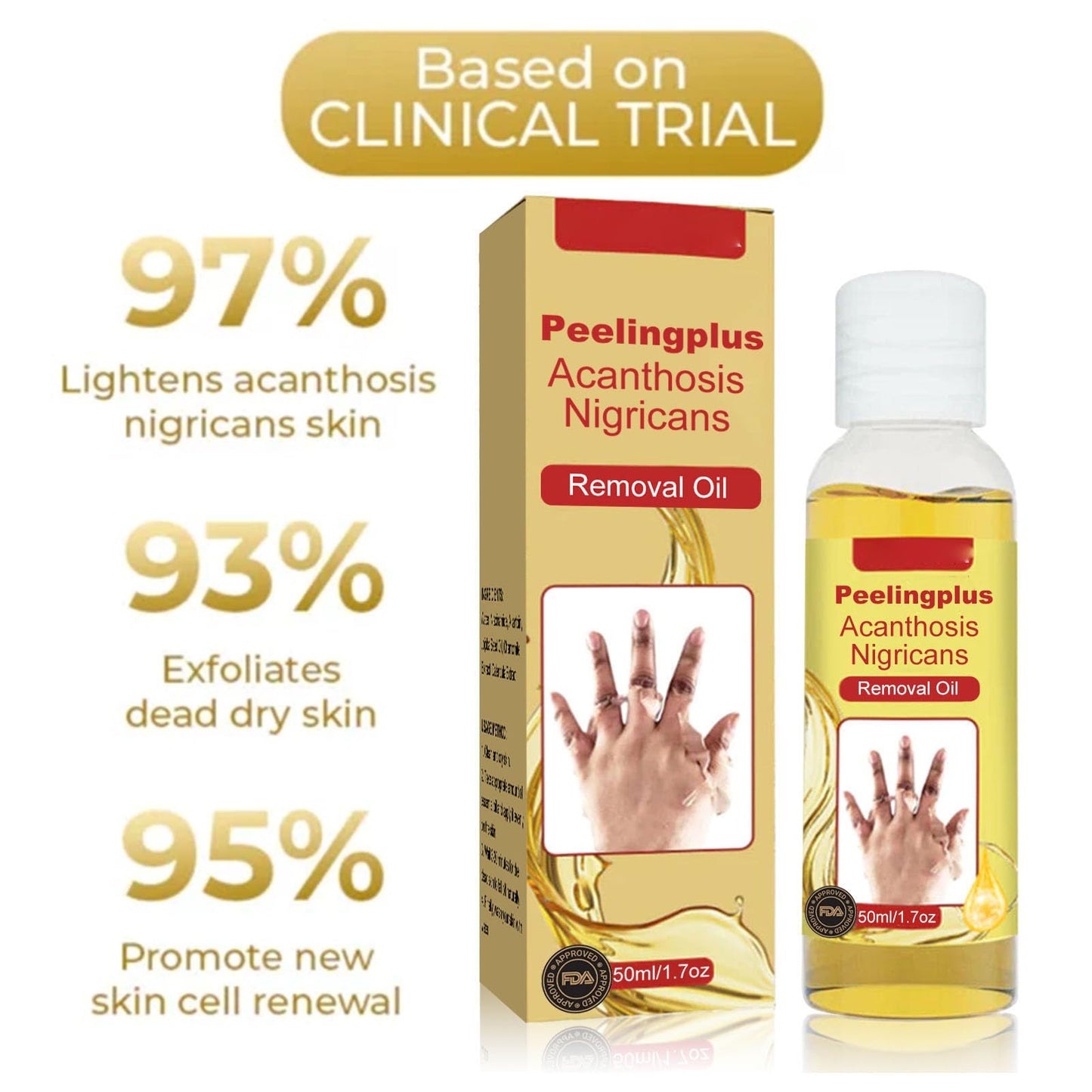 Dioche 3 Piezas 50ml Aceite Exfoliante, Acantosis Nigricans Peeling Aceite para Piel Oscura, No Graso Aclara el Tono de la Piel Corrector de Manchas Oscuras Aceite Peeling
