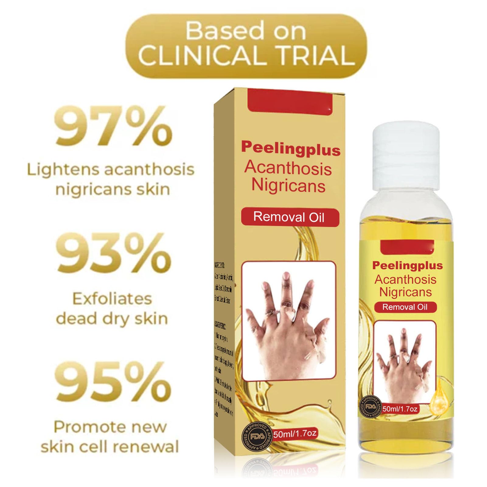 Dioche 3 Piezas 50ml Aceite Exfoliante, Acantosis Nigricans Peeling Aceite para Piel Oscura, No Graso Aclara el Tono de la Piel Corrector de Manchas Oscuras Aceite Peeling