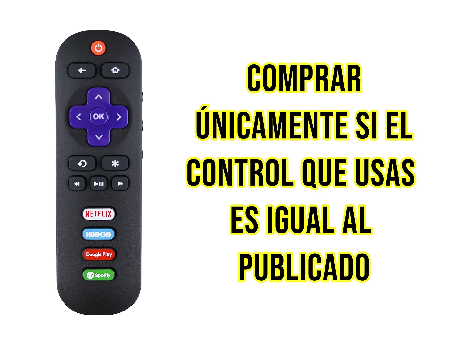 Control Remoto Compatible con Roku TV TCL Smart TV