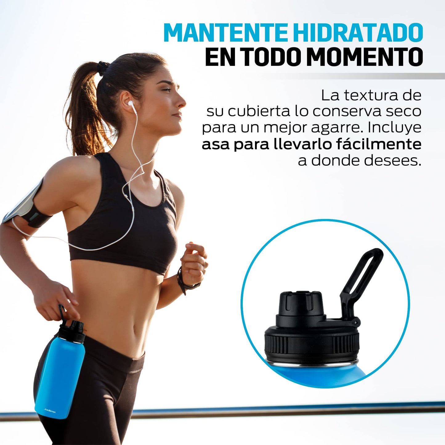 Termo Acero Inoxidable Redlemon Ecológico con Doble Aislamiento y Manija