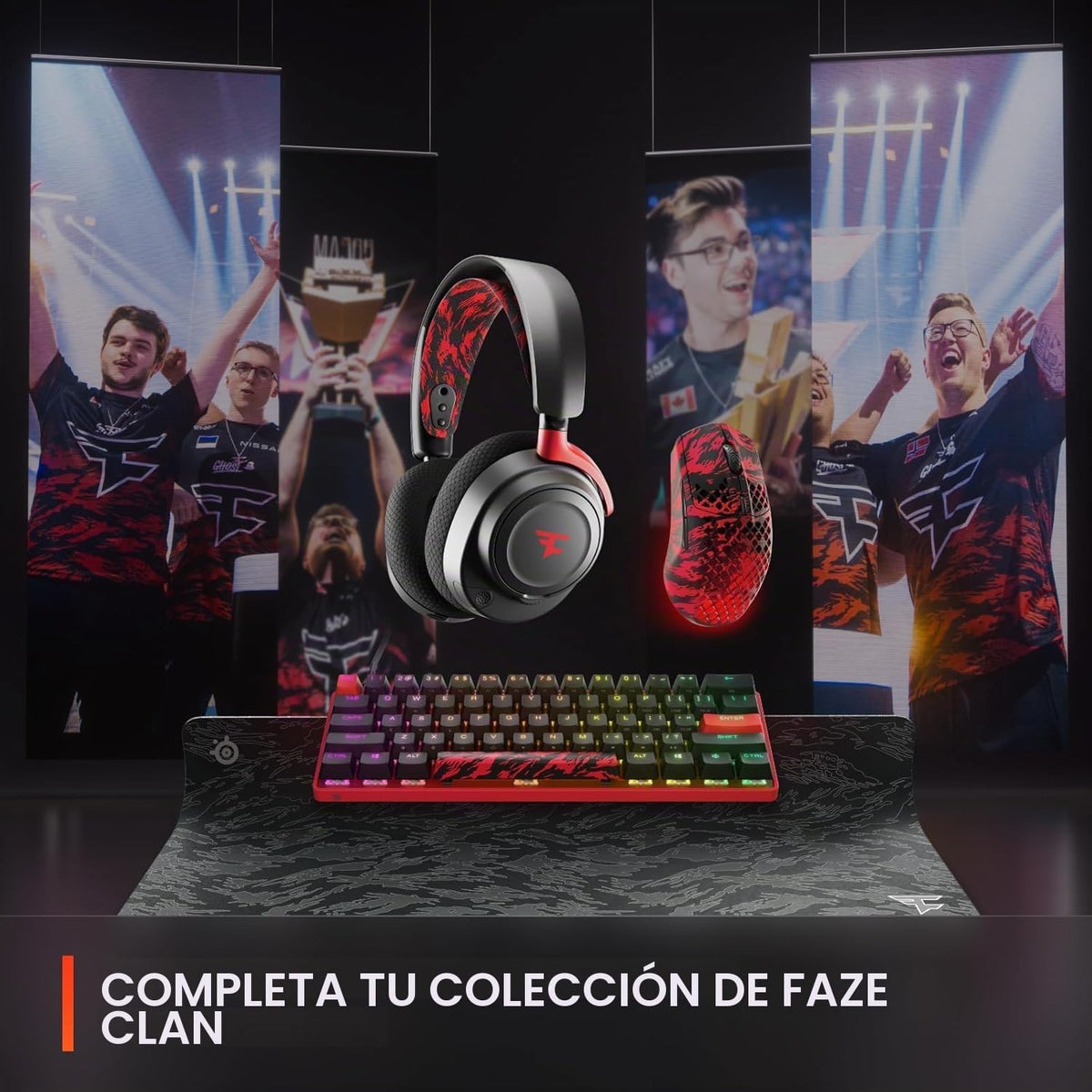 Teclado óptico SteelSeries Apex 9 Mini Faze Clan Edición compacta 60% RGB reacondicionado