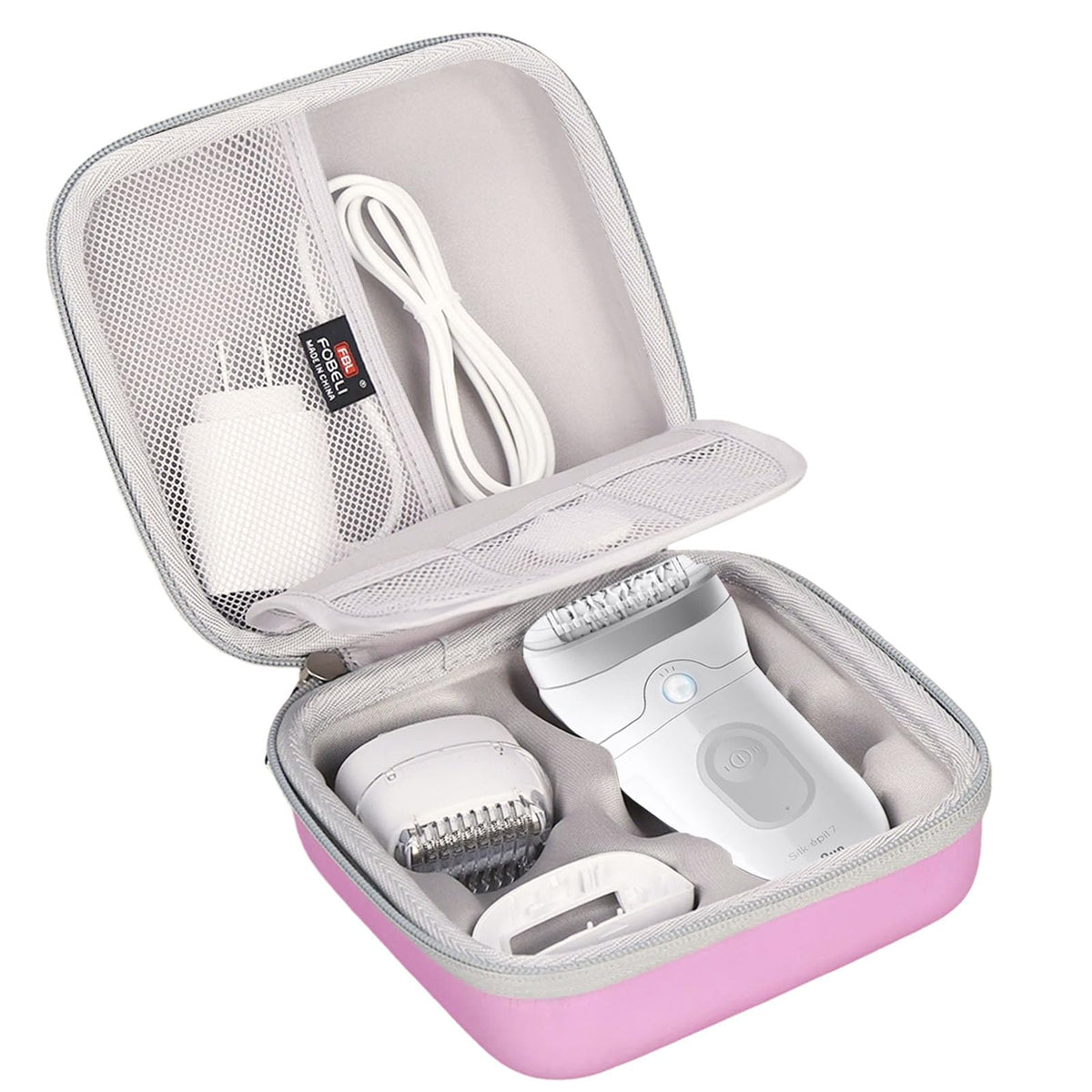 FBLFOBELI - Funda rígida de almacenamiento de EVA compatible con Braun Silk-épil 9 9-890 para depilación facial, bolsa de viaje a prueba de golpes (solo funda)