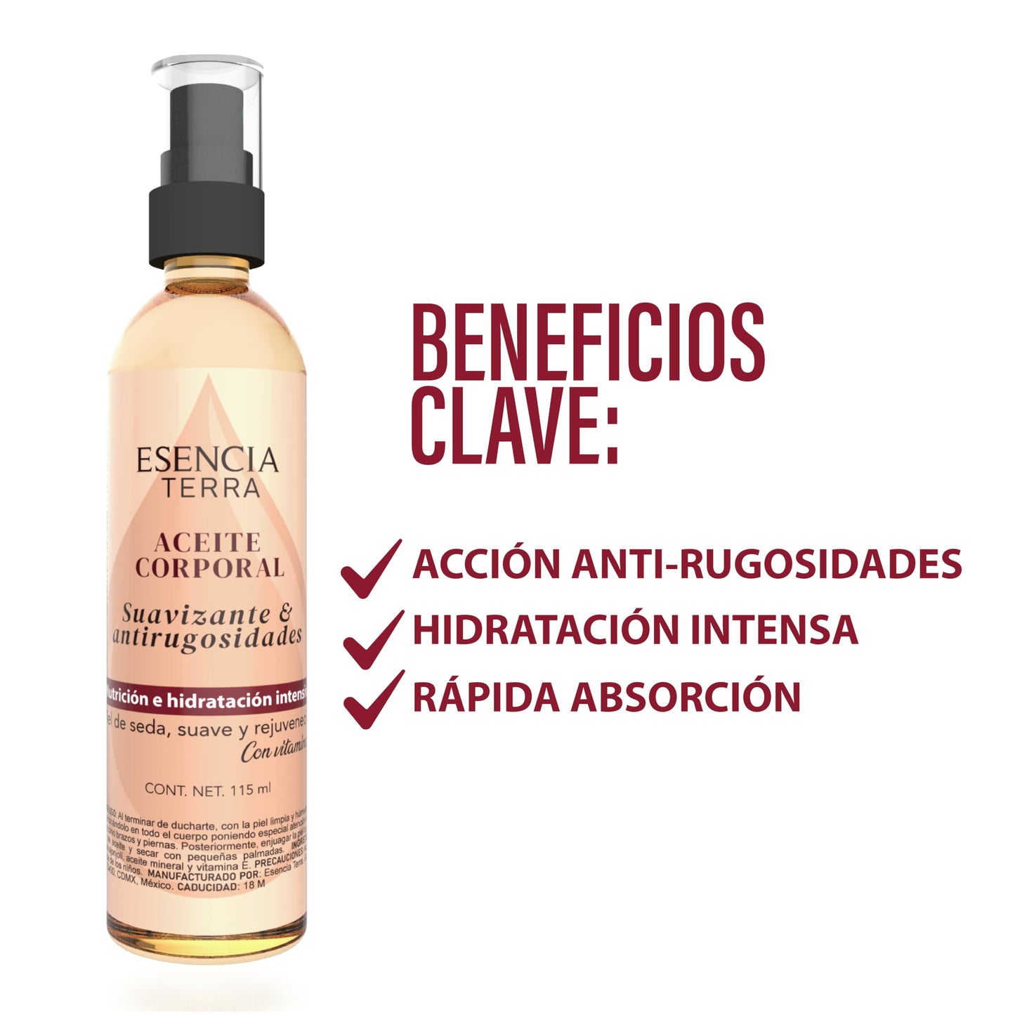 Aceite Corporal Orgánico SPF 30 - Hidratante Natural para Piel - Productos Veganos y Naturales de Belleza.
