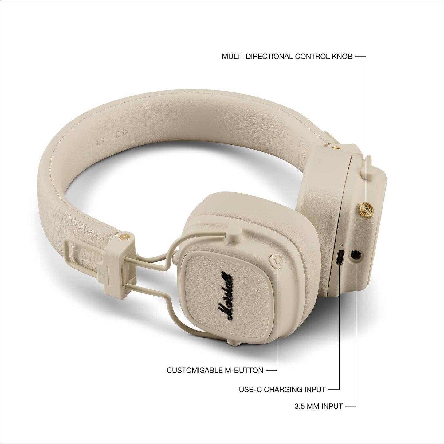 Audífonos Inalámbricos Bluetooth Marshall Major V Blanco