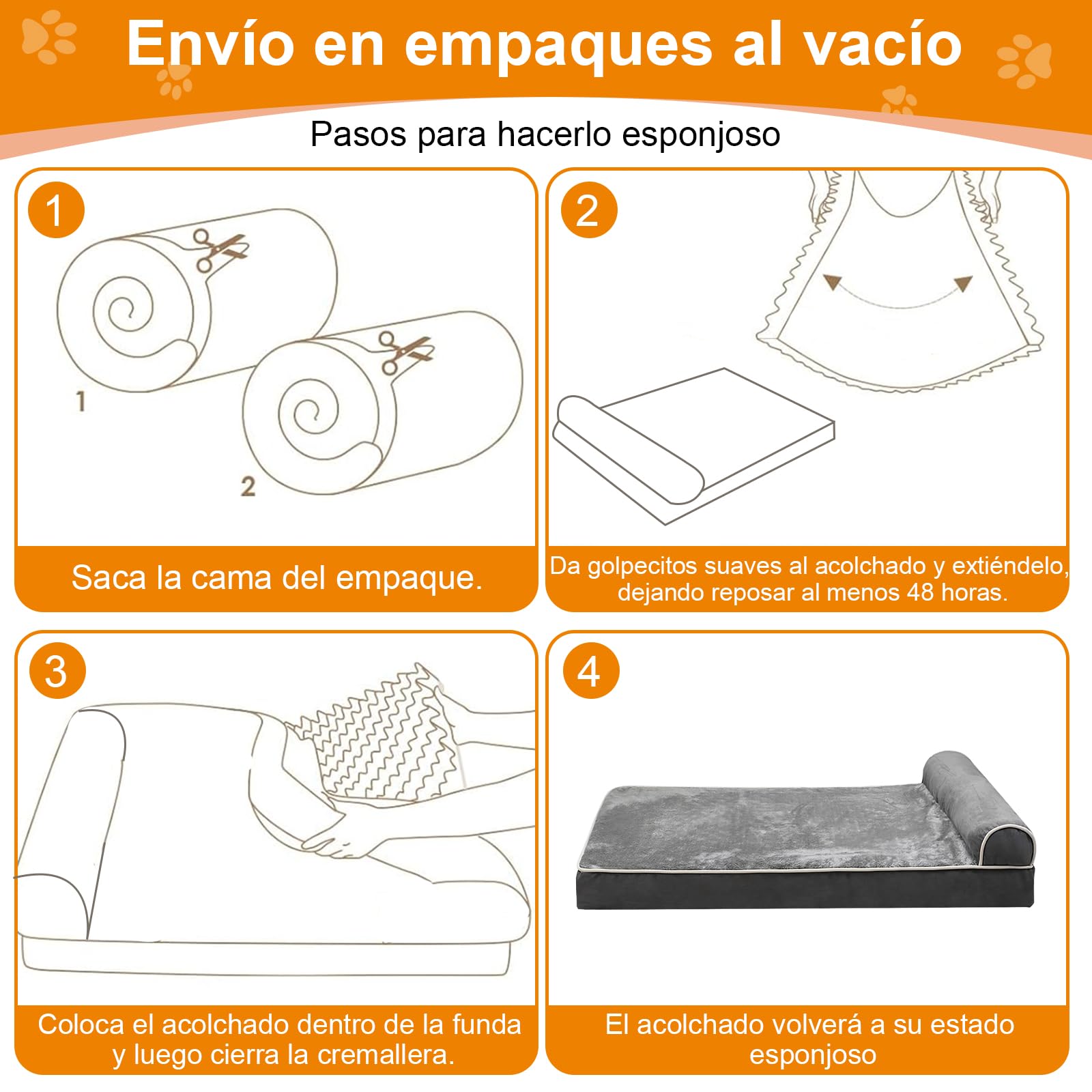 Cama Ortopédica para Perros Grande,100cm*60cm,Cama para Perro con Espuma Viscoelástica de Recuperación Lenta y Funda extraíble y Suave Piel sintética,Fondo Antideslizante