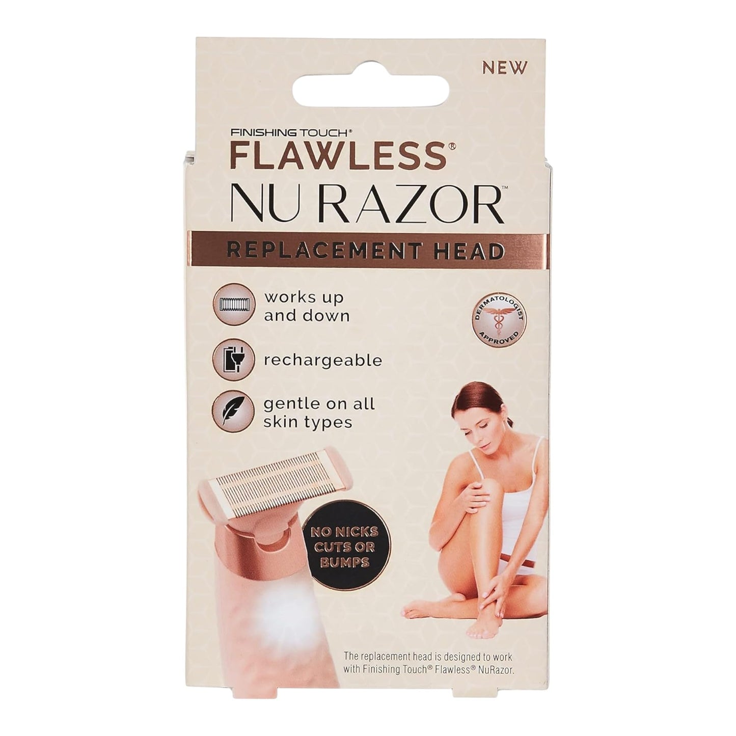 Finishing Touch Flawless Nu Razor - Cuchilla de repuesto, color oro rosa