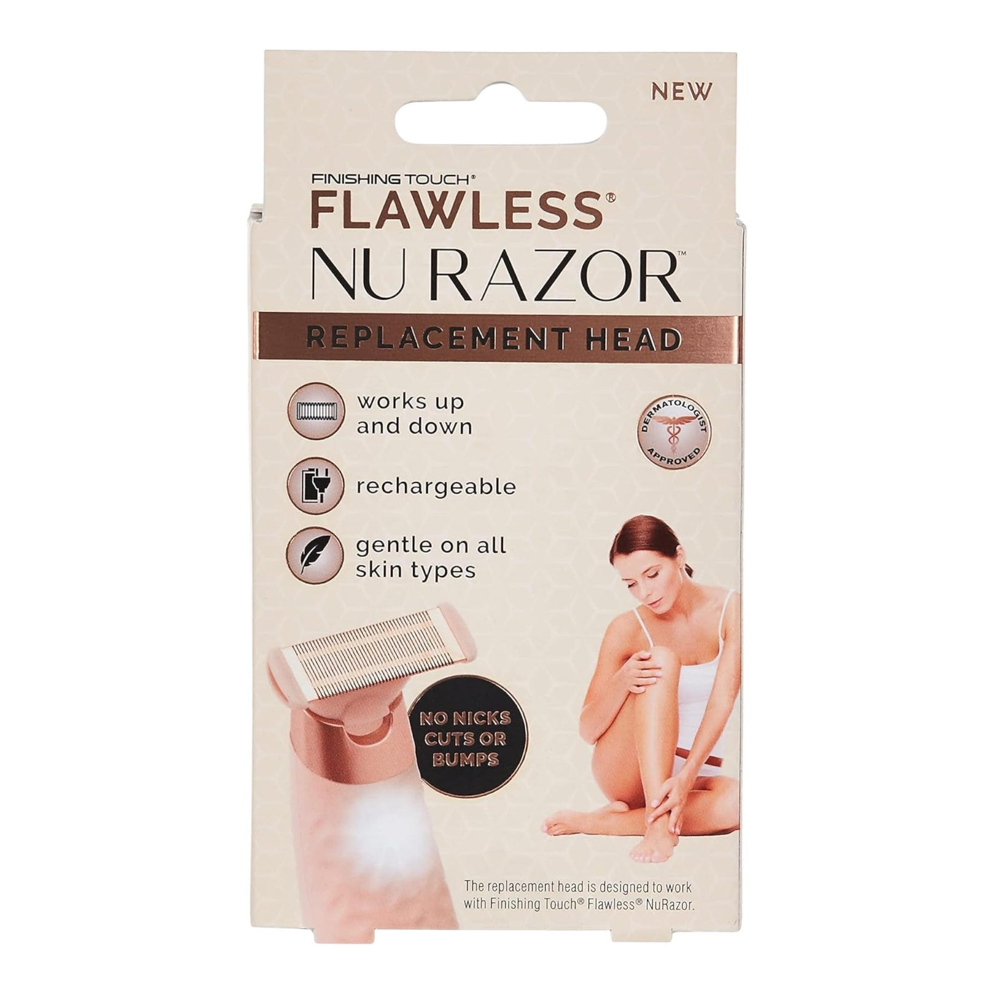 Finishing Touch Flawless Nu Razor - Cuchilla de repuesto, color oro rosa