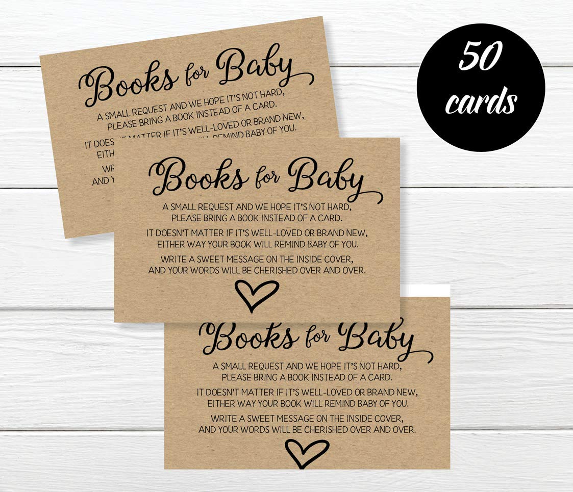50 tarjetas de solicitud de papel kraft neutro de género para baby shower (50 tarjetas)