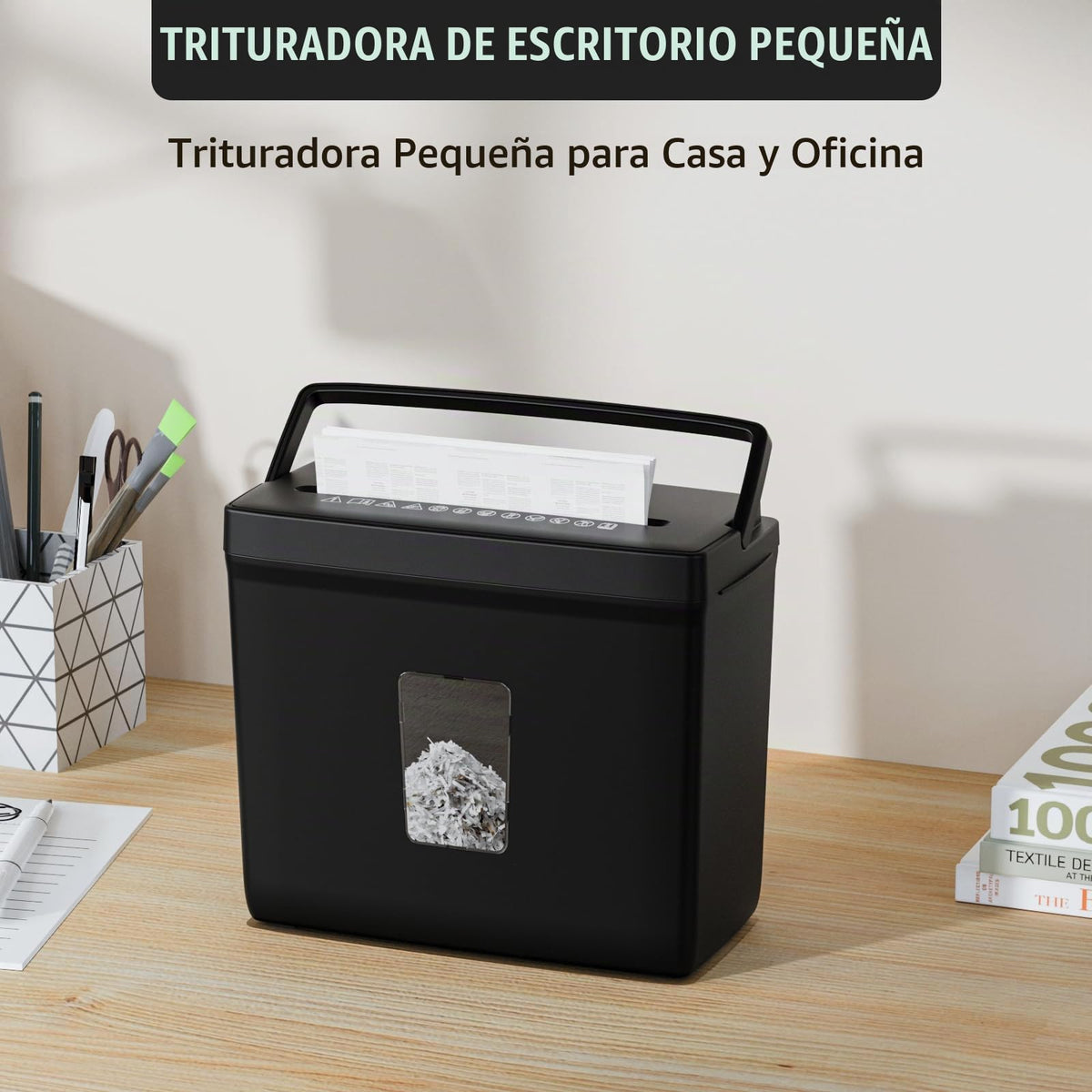 Trituradora de Papel Suntiko Negro Corte Cruzado Pequeño
