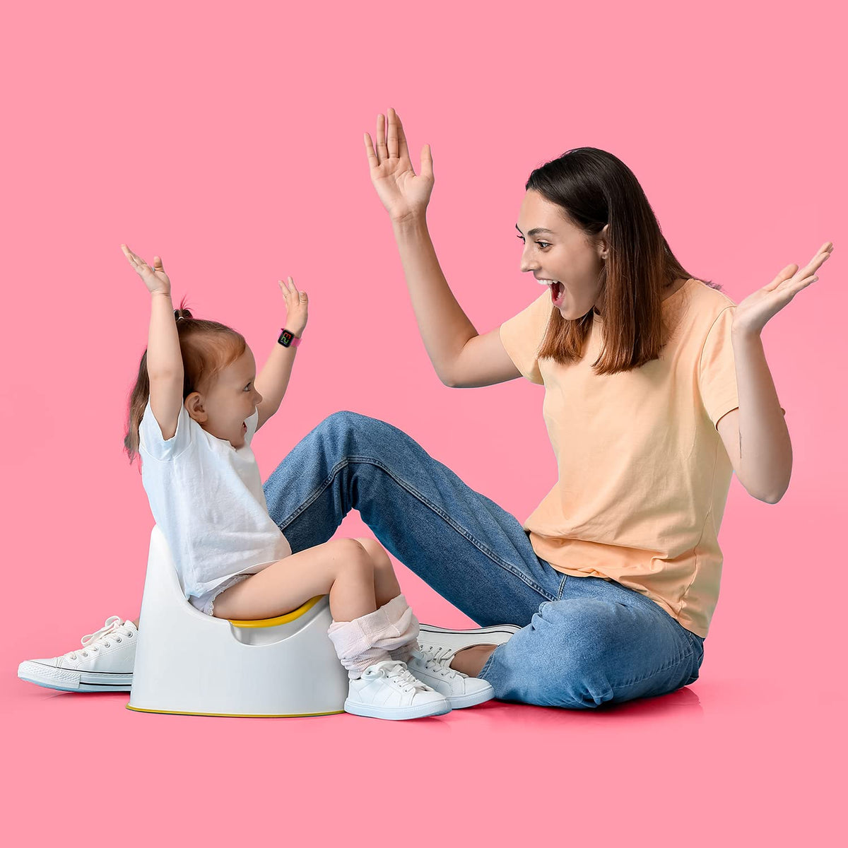 ABC123 Reloj de entrenamiento para ir al baño 3 (edición 2023) – Recordatorio de bebé Temporizador resistente al agua para entrenamiento de inodoro, niños y niños pequeños con carga inalámbrica (rosa)