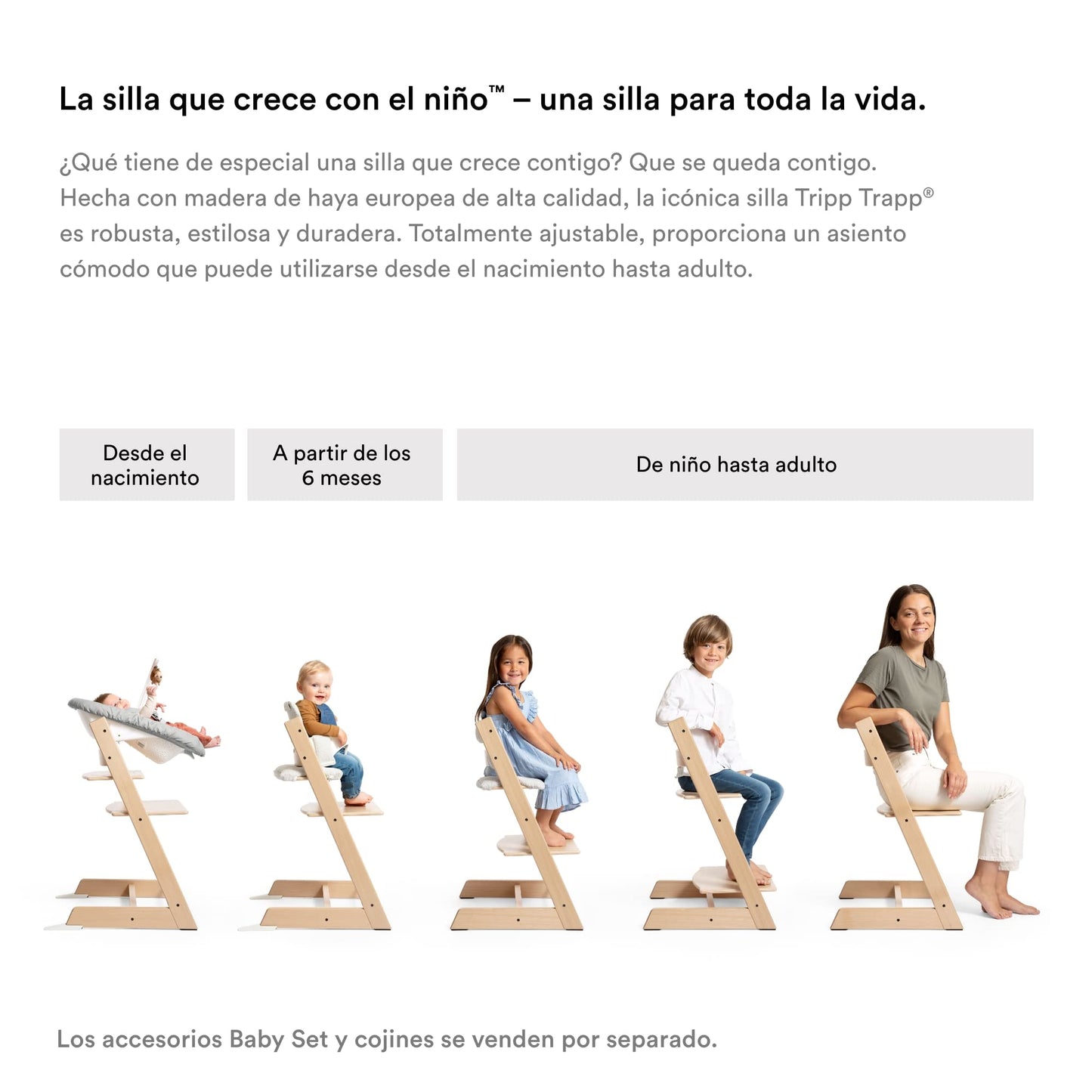 Silla Tripp Trapp de Stokke con Newborn Set (Gris) - Para recién nacidos hasta 9 kilos - Acogedor, seguro y fácil de usar (Black)