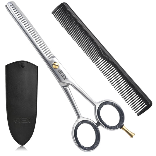 GTEX Tijeras de adelgazamiento para peluquería, tijeras profesionales para adelgazar el cabello, tijeras de corte de pelo de 6,5 pulgadas, tijeras de adelgazamiento para el cabello para hombres