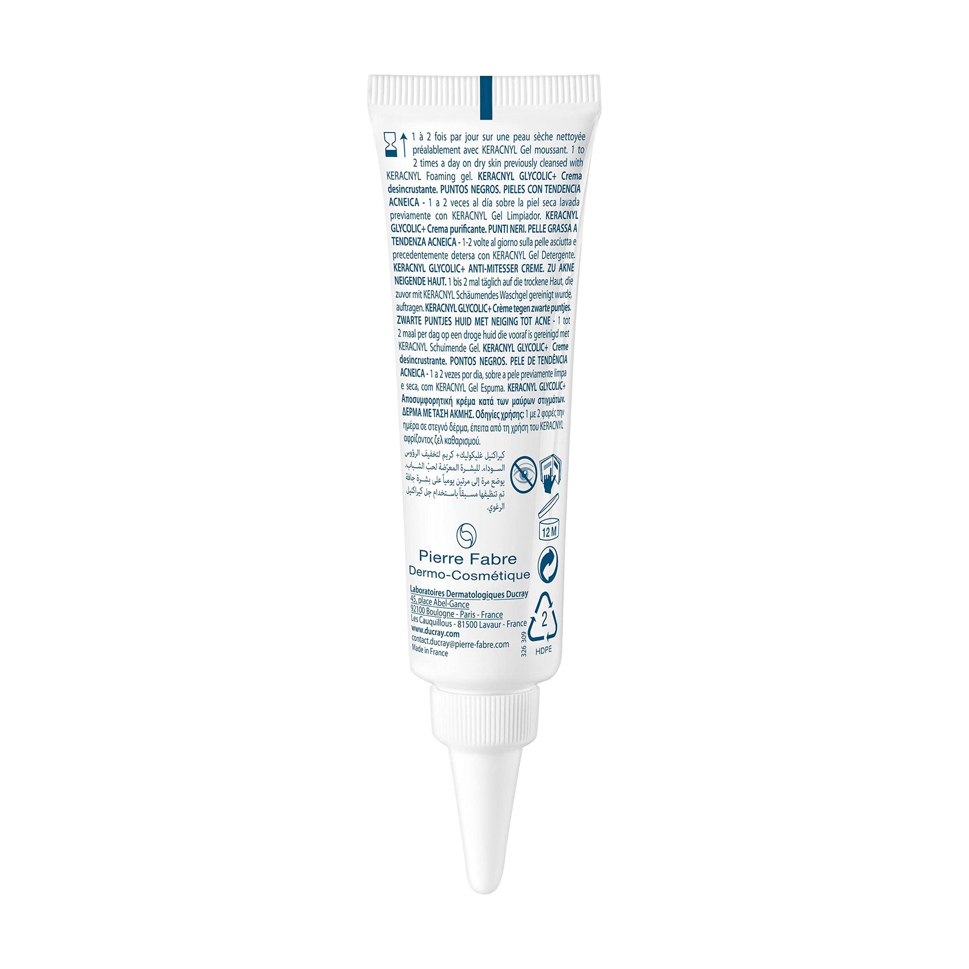 Ducray Keracnyl Glycolic+, Crema Anti Acné, Piel Grasa, 30ml