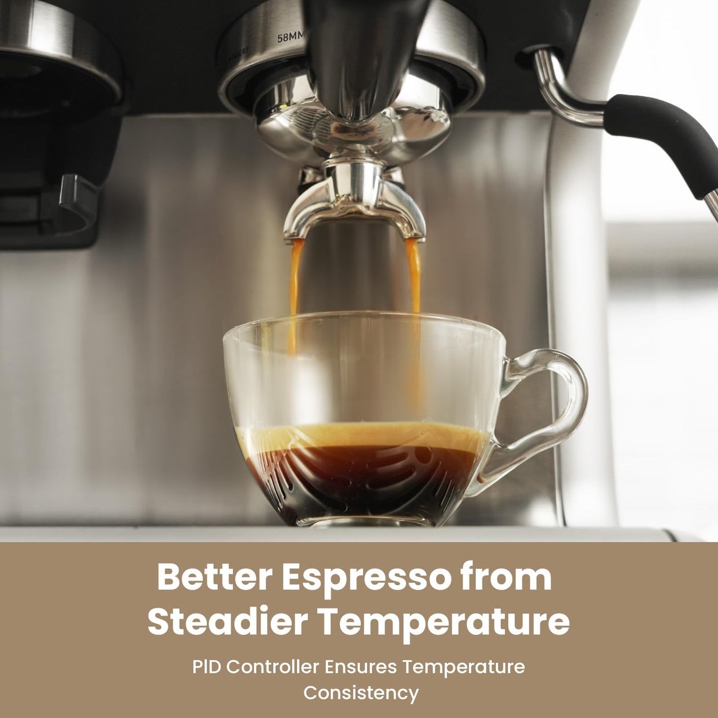 Gevi EzBru 2000 - Máquina espresso de doble caldera mejorada 2024 | Cabezal de grupo de 58 mm | Varita de vapor de nivel Barista | Molinillo integrado con 31 ajustes de tamaño | Carcasa completa de