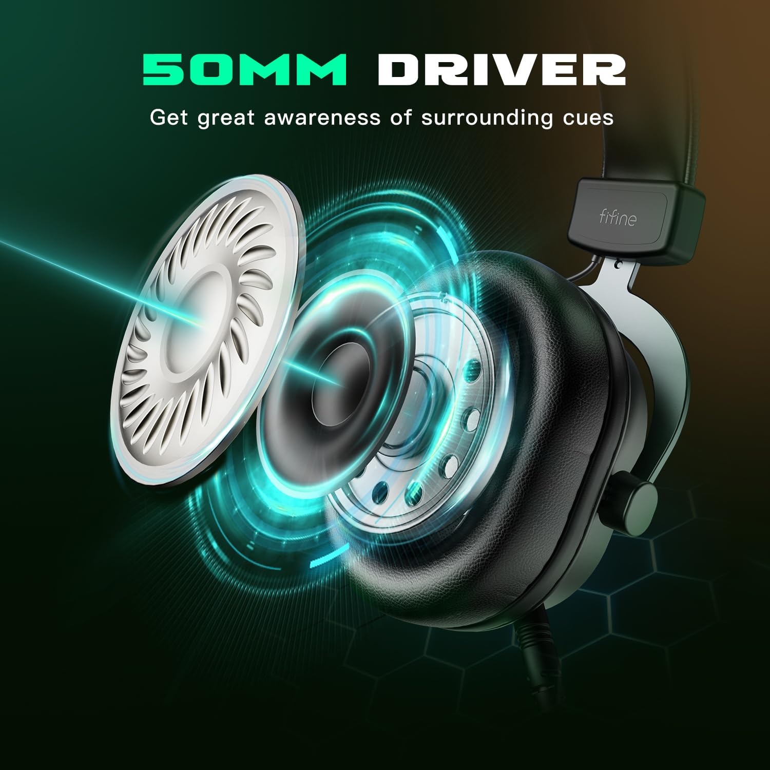 Fifine Gaming Headset for PC-Wired Headphones with Microphone-7.1 Surround Sound Computer USB Headset for Laptop, Streaming Headphones Compatible con PS4/PS5, with EQ Mode, RGB, Soft Ear Pads-H6