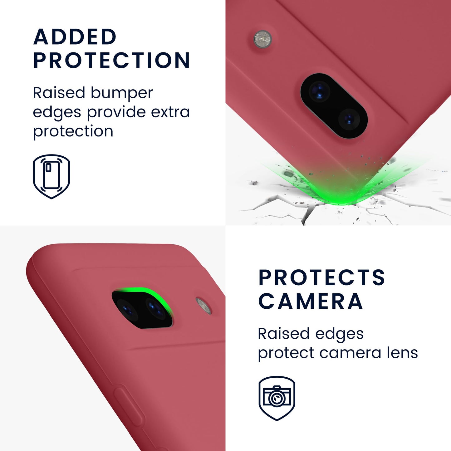kwmobile Carcasa Compatible con Google Pixel 7a Funda - Case TPU y Silicona antigolpes - Apto Carga inalámbrica - Rosa Oscuro