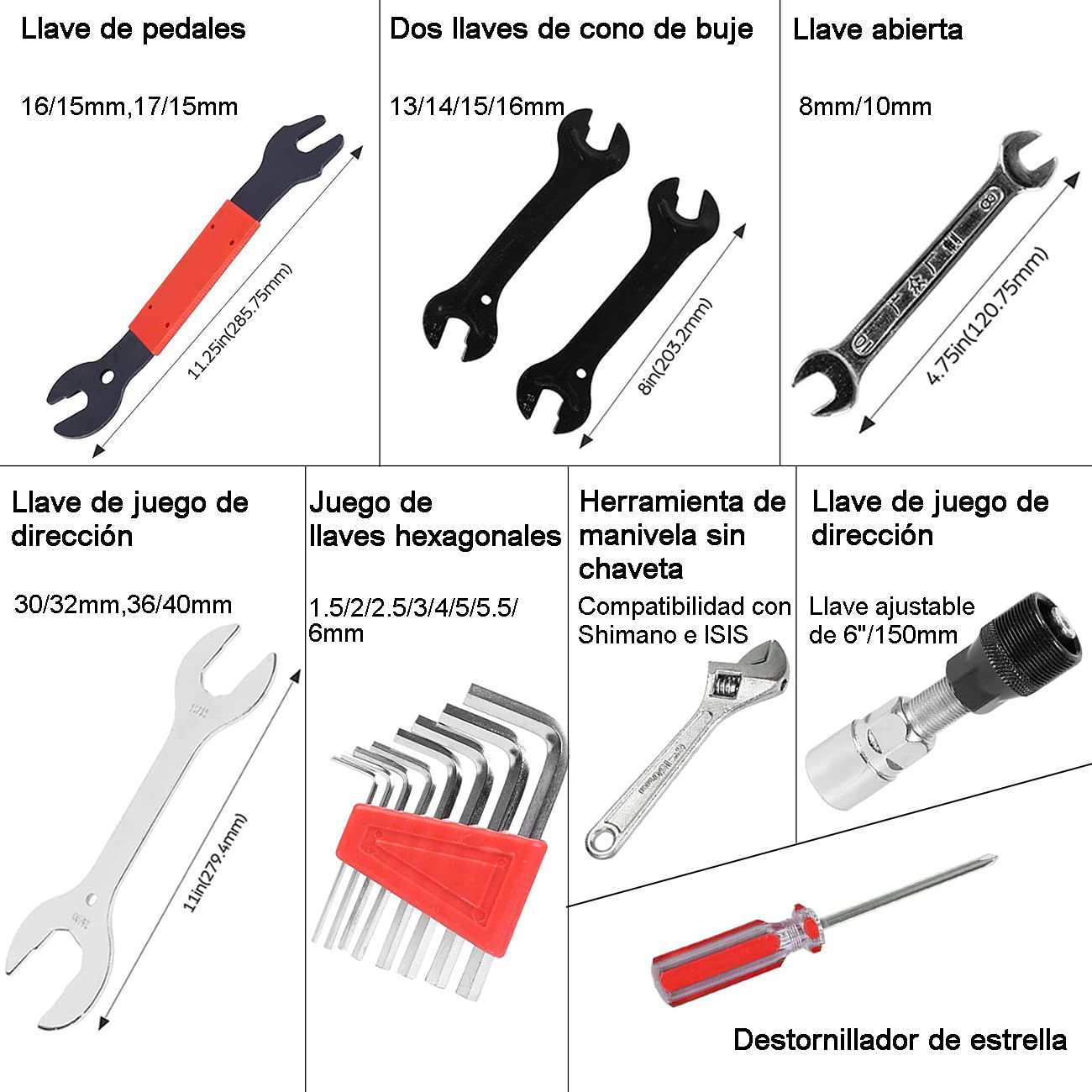 Kit de Herramientas AbaqKalza Negro 44 Piezas para Mantenimiento de Bicicleta de Montaña BMX